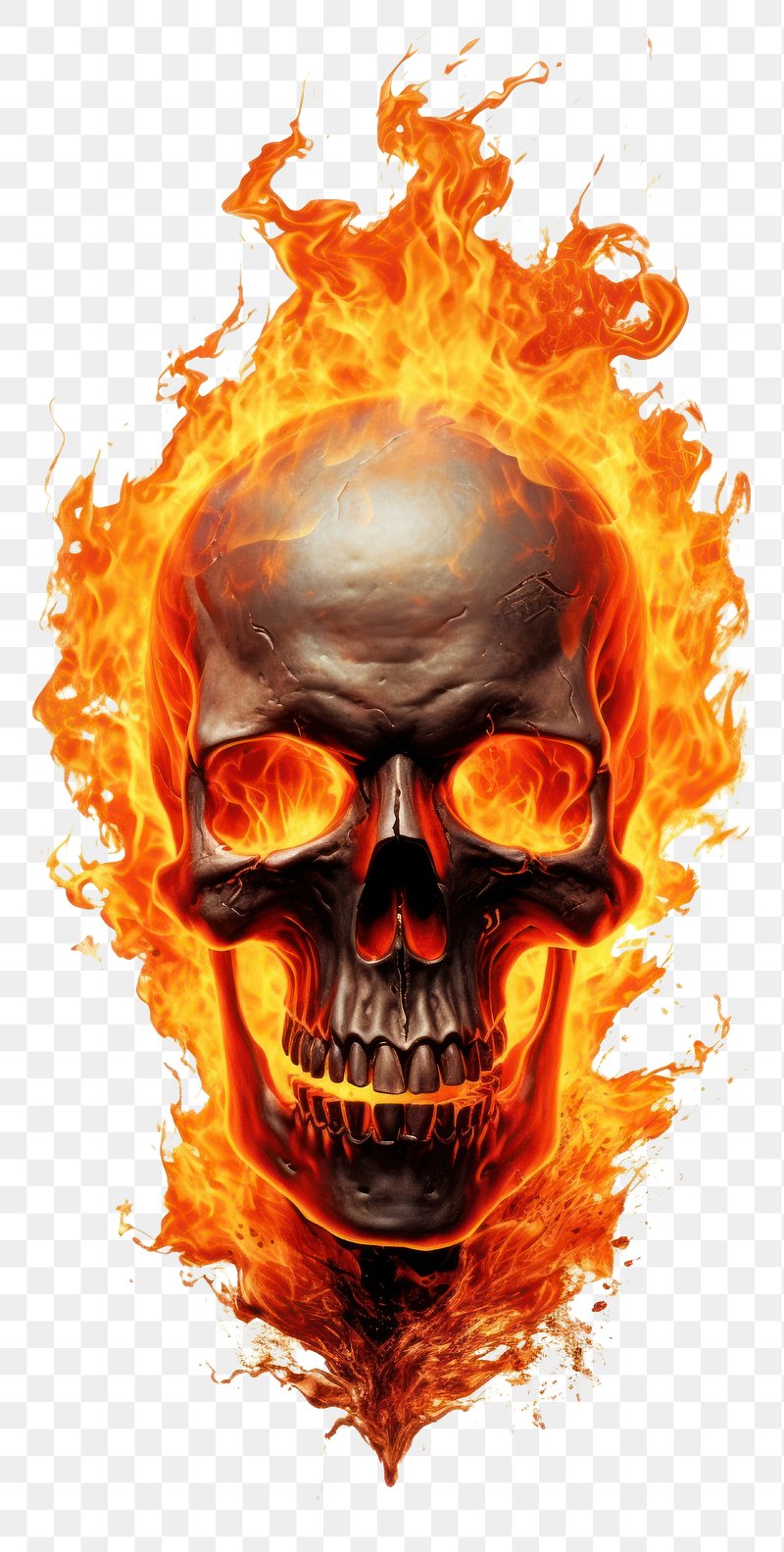 Skull Fire Image. Free Photo, PNG