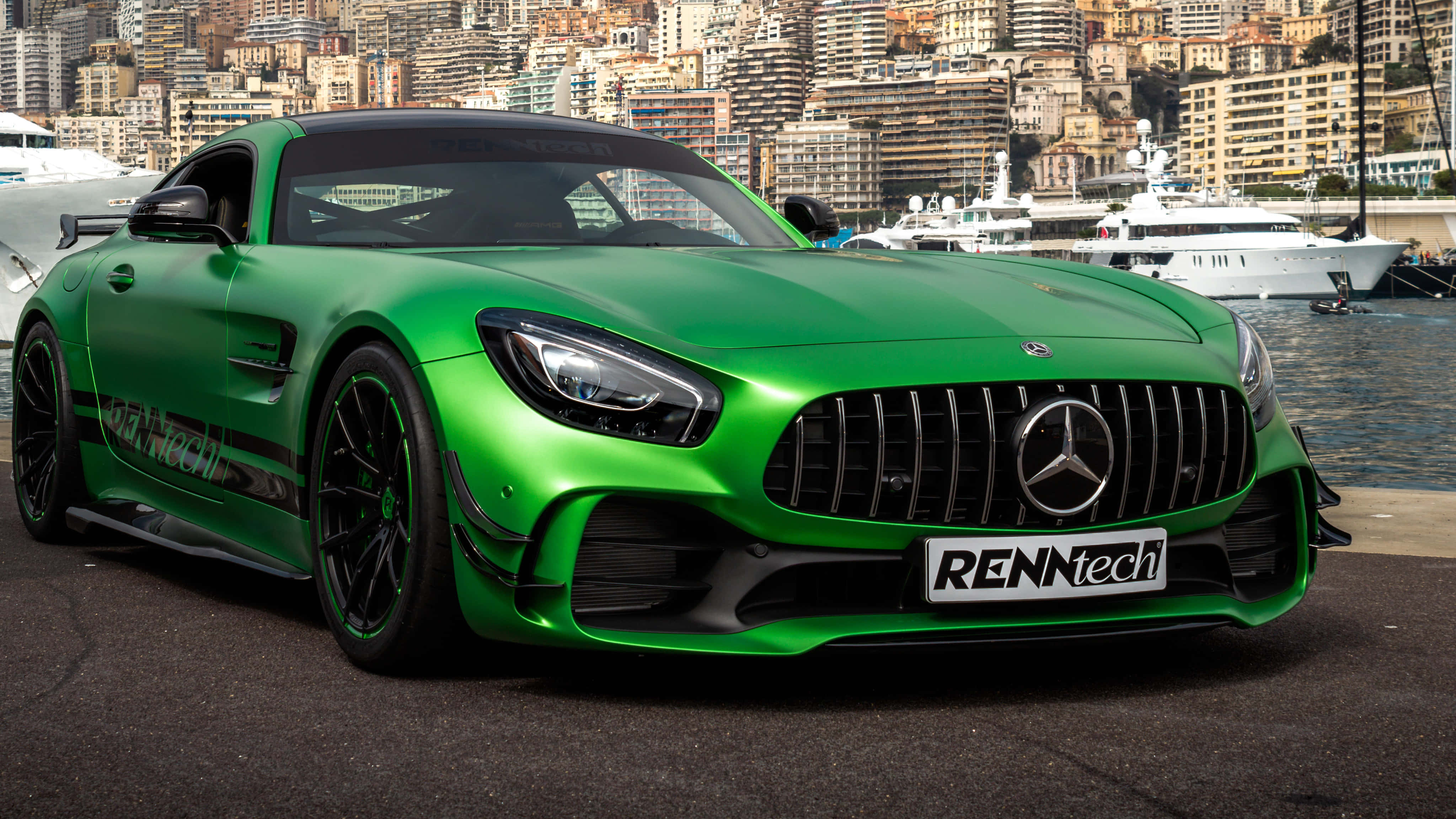 Download Sleek Green Mercedes AMG GT R