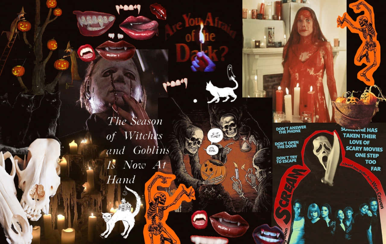 Download Horror Collage Aesthetic Wallpaper