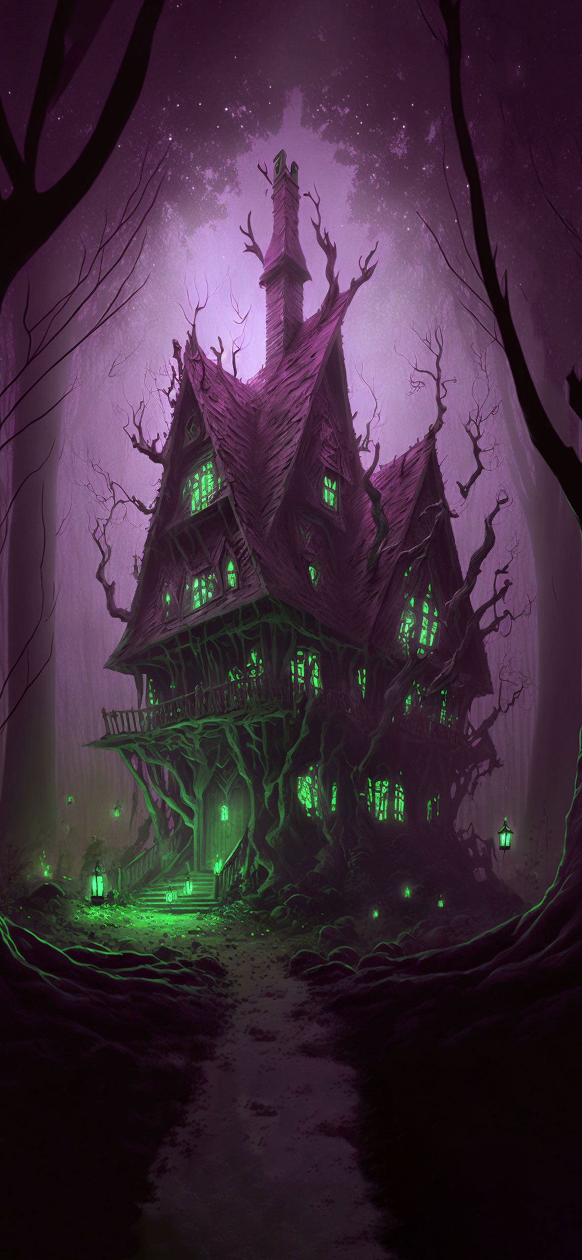 Witch House in Forest Aesthetic Wallpaper