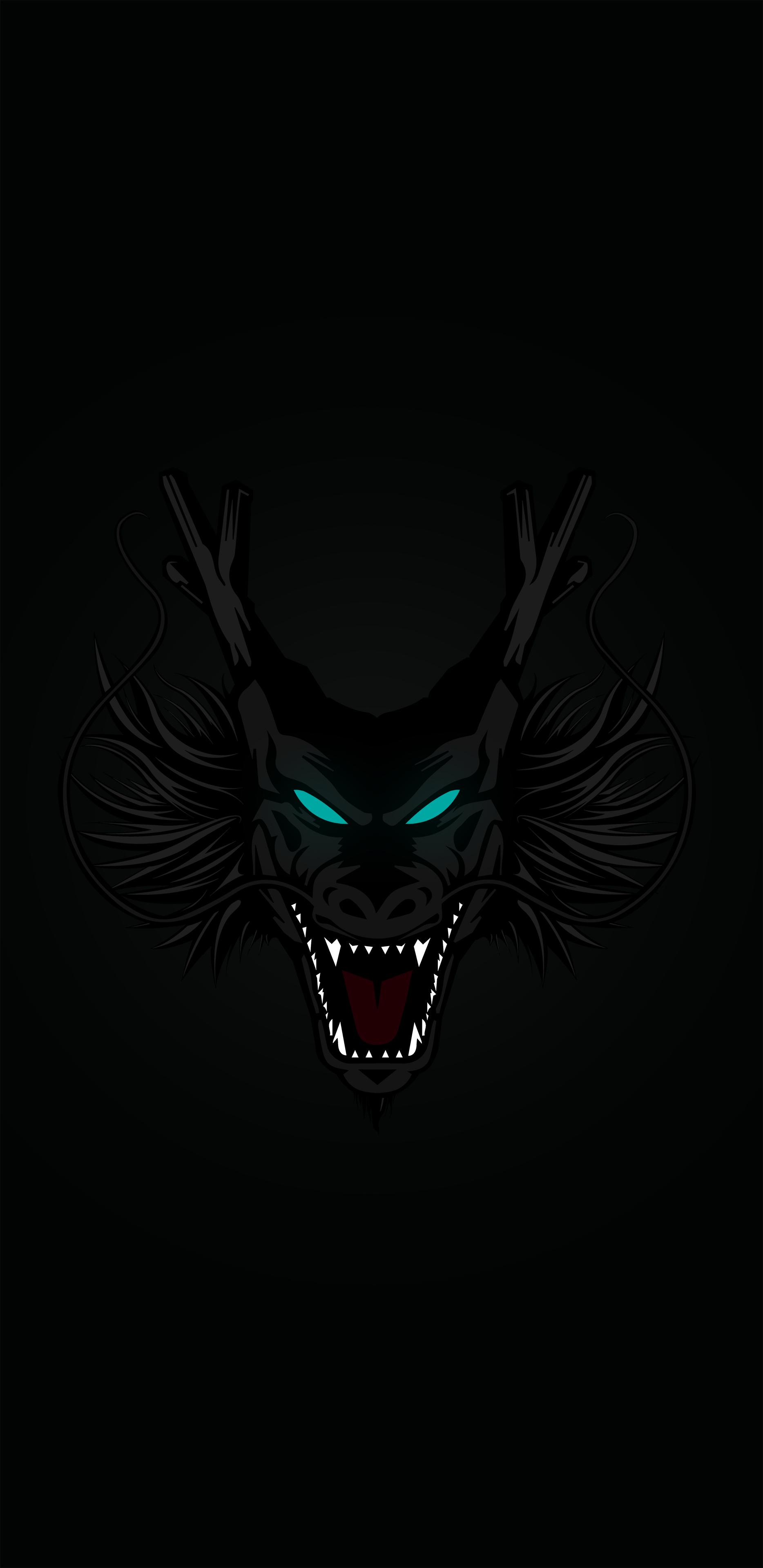 Dark theme Shenron wallpaper by me [OC]