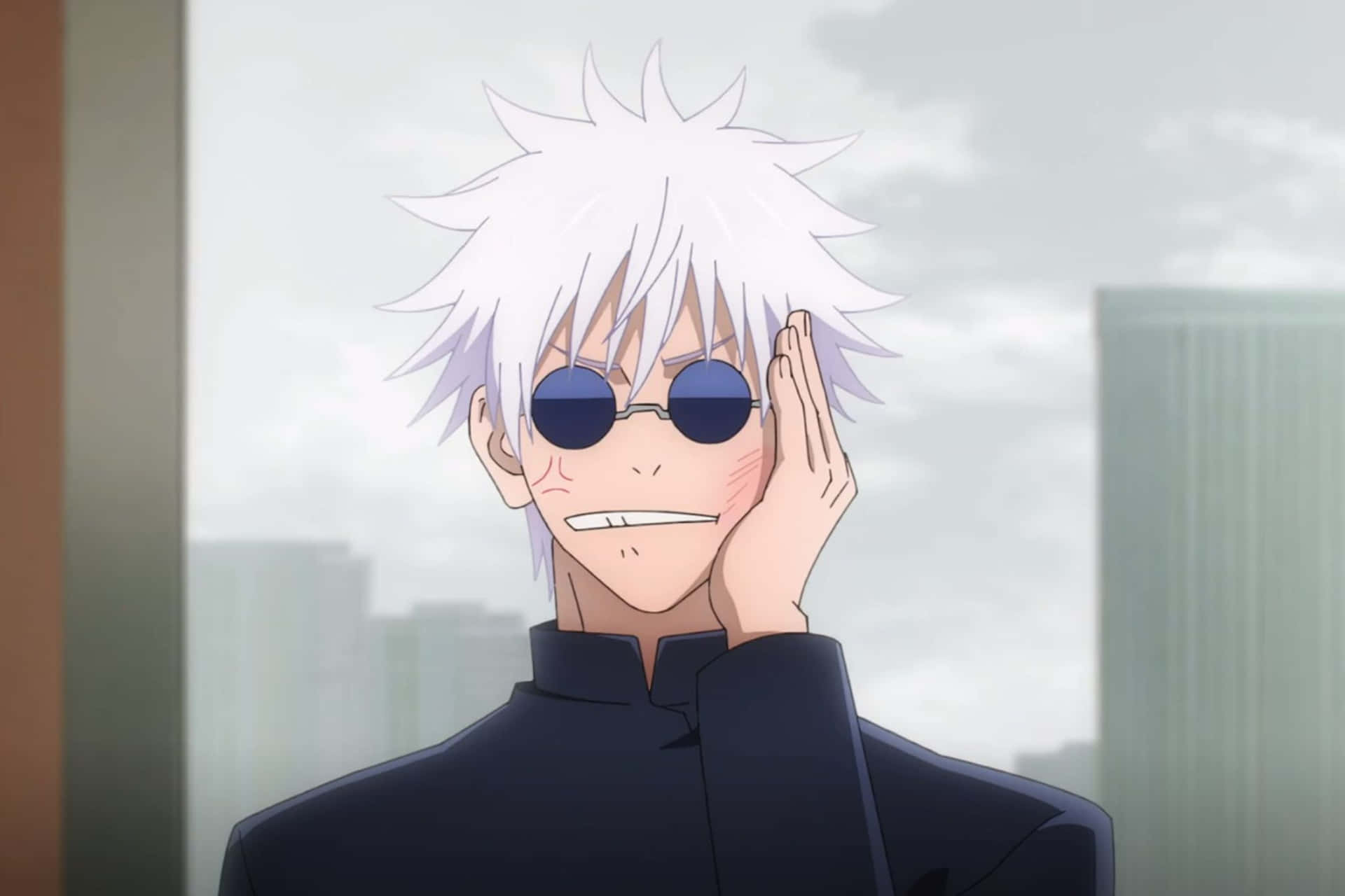 Gojo Funny Face Wallpaper