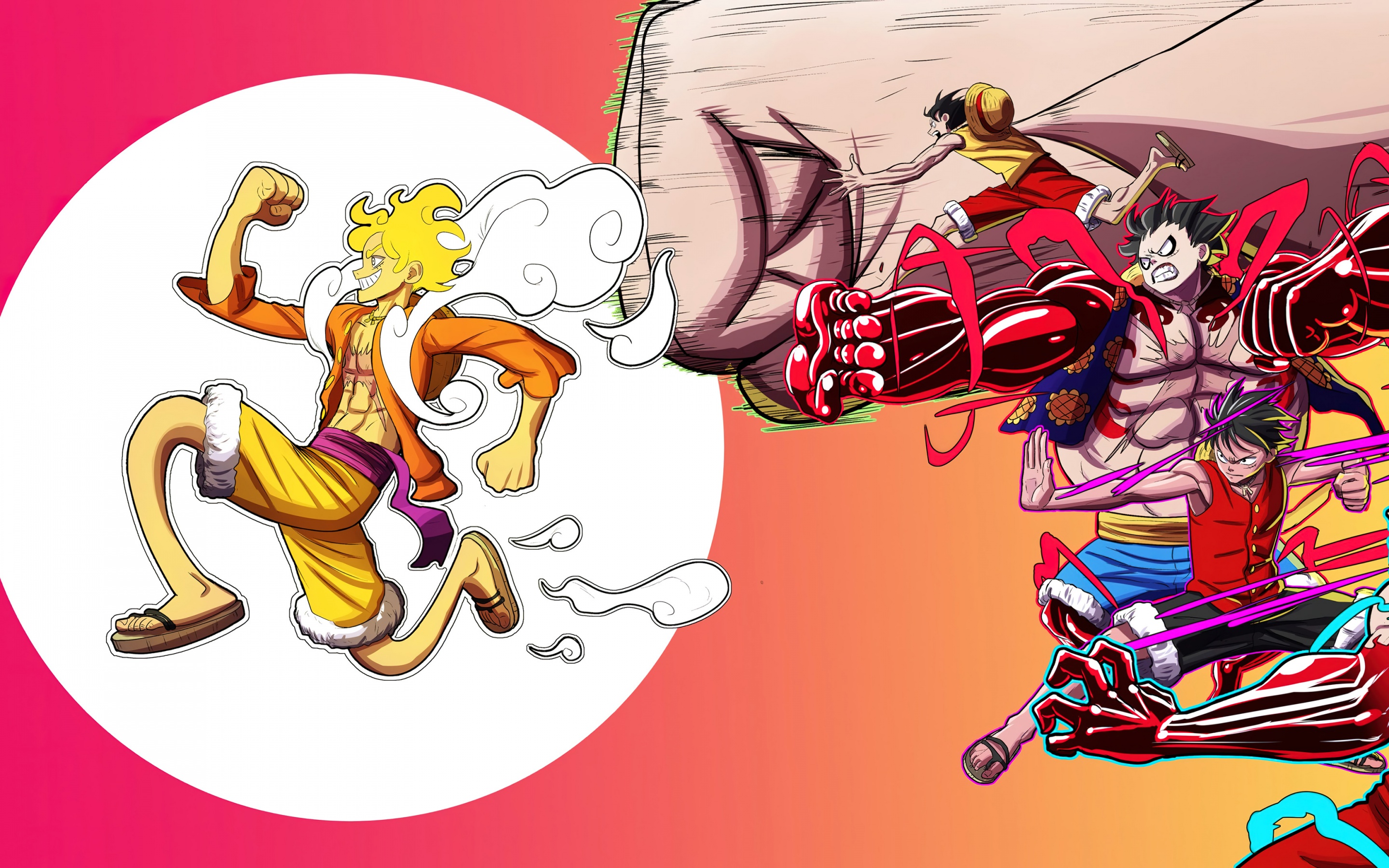 Sun God Nika Wallpaper 4K, Luffy, One Piece