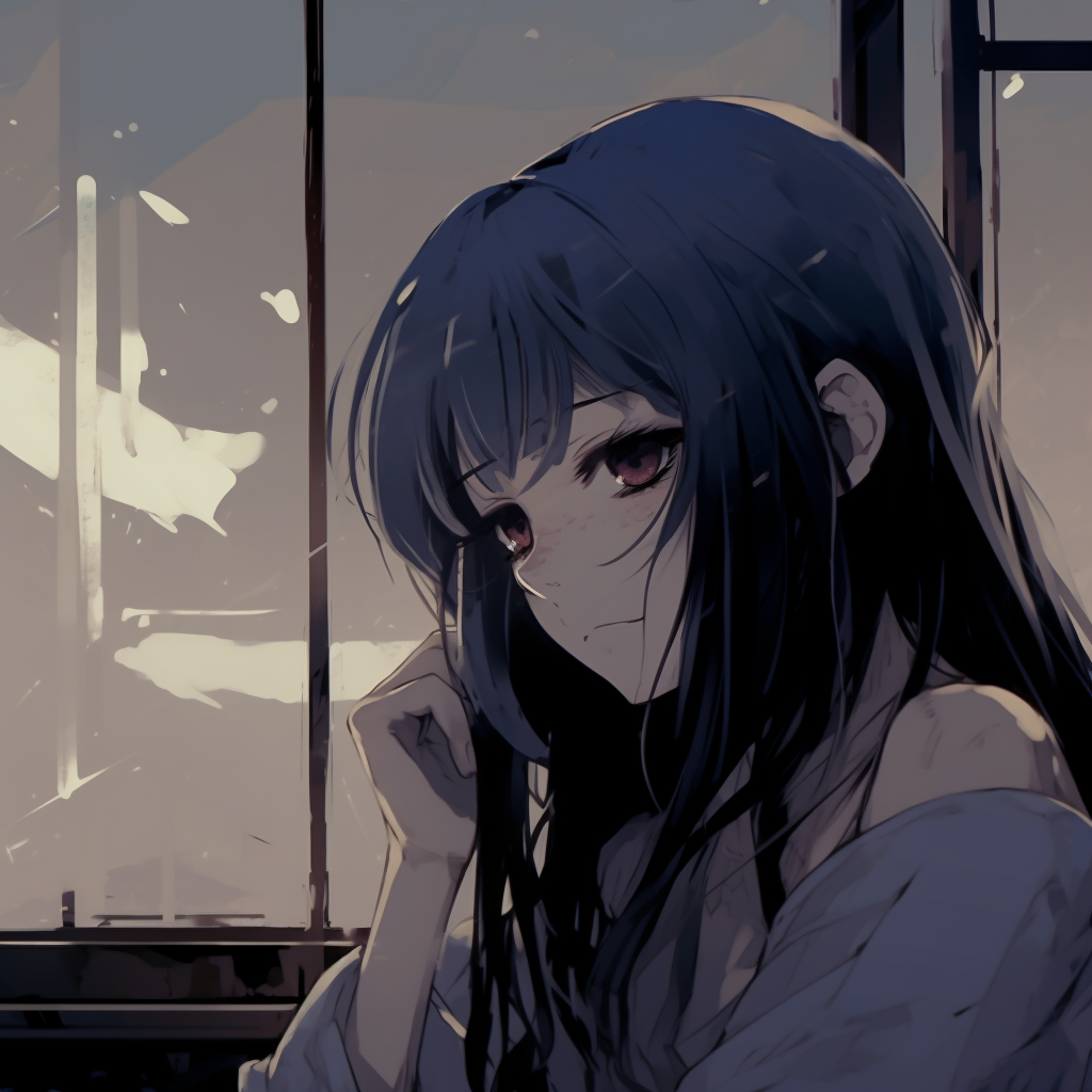 depressed anime girl pfp wallpaper