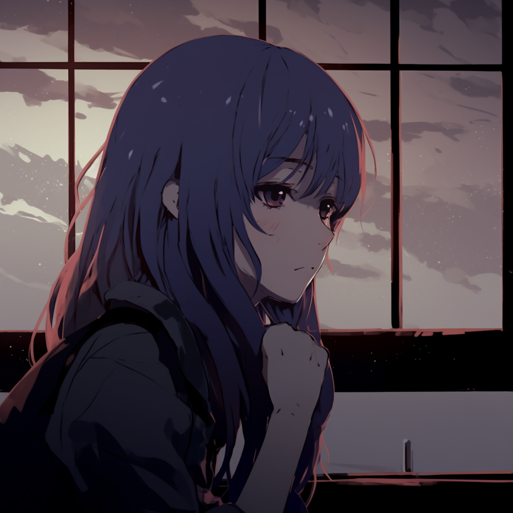 depressed anime girl pfp wallpaper