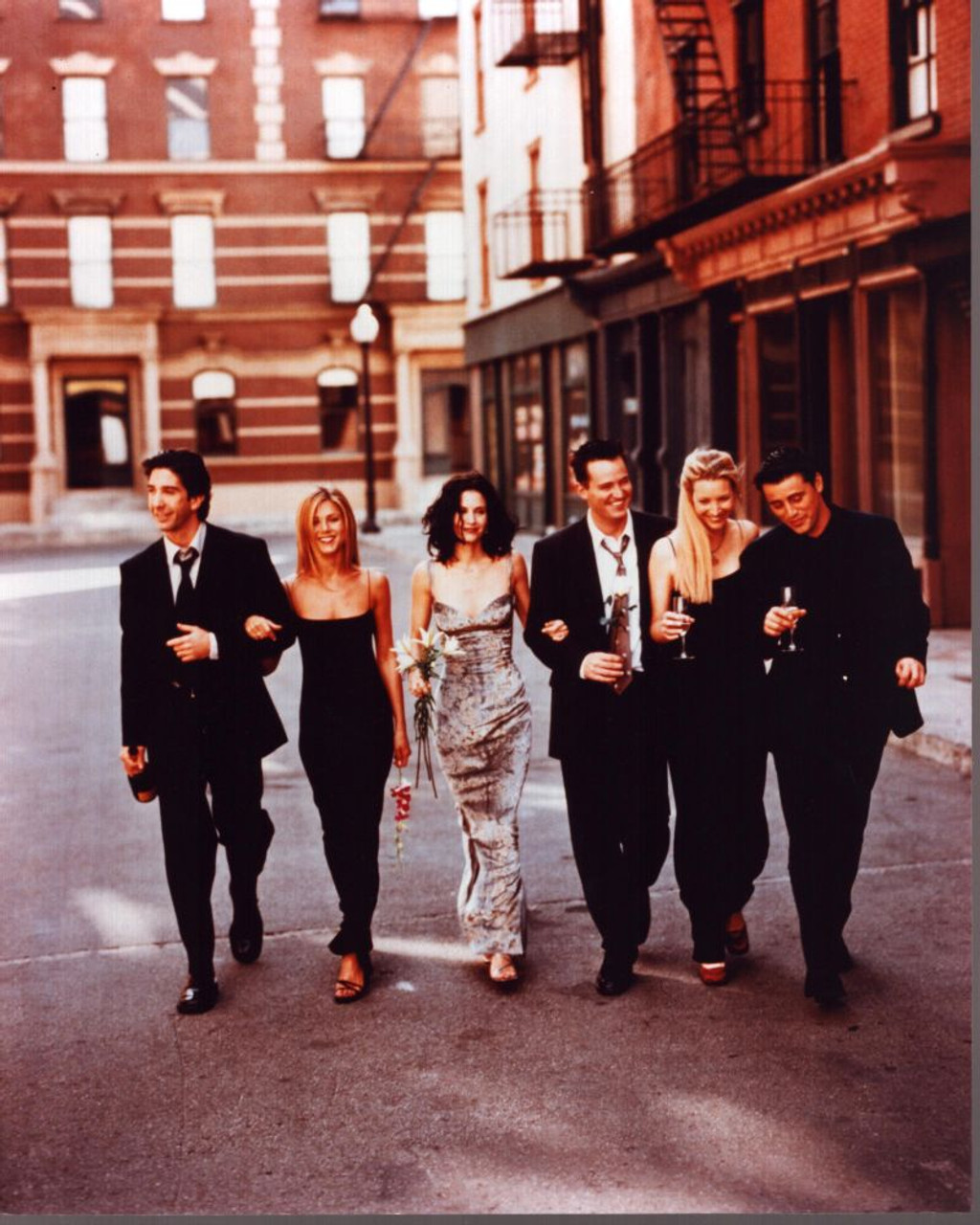 Friends Cast Walking Down Street Photo
