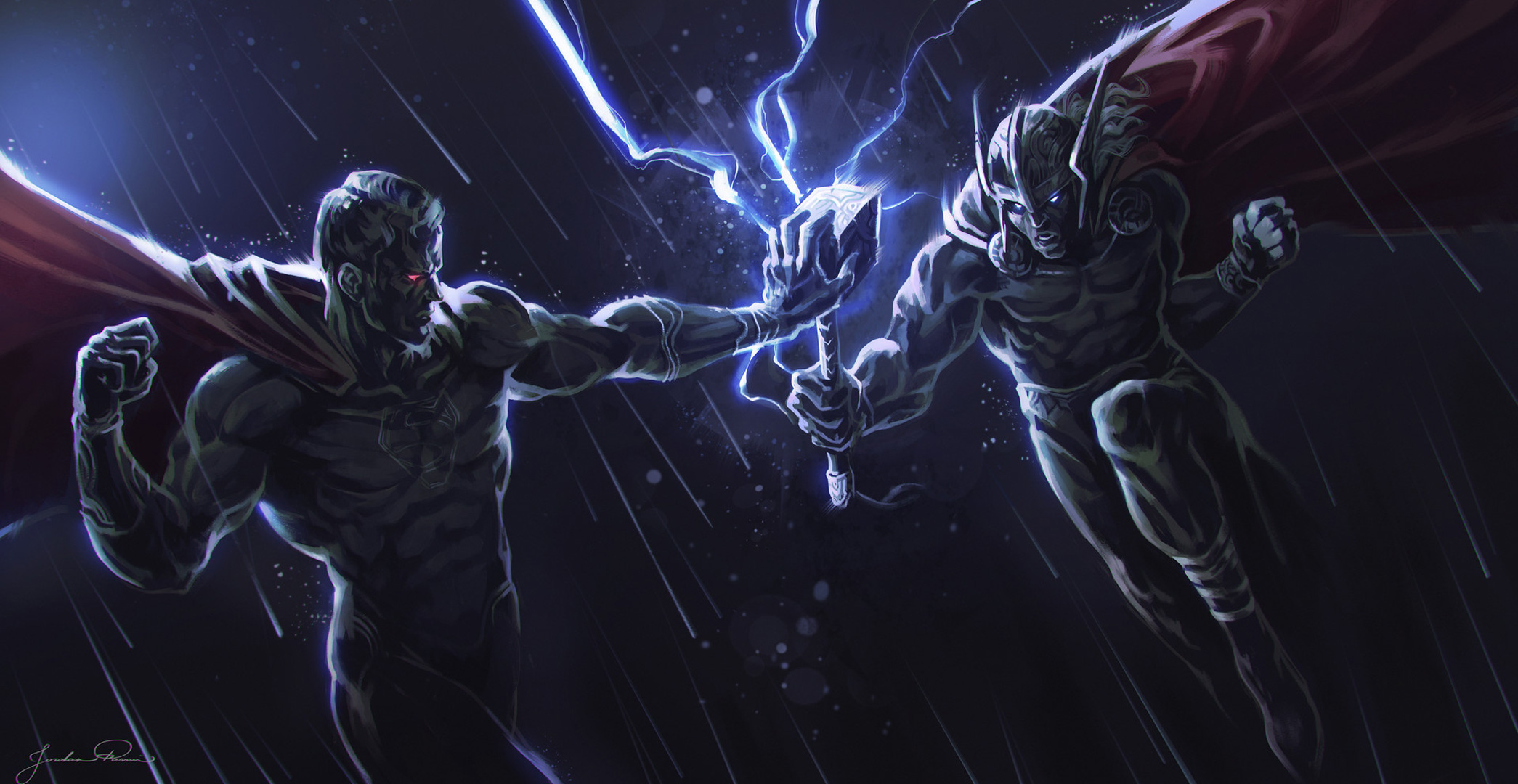 Superman Vs Thor Wallpaper