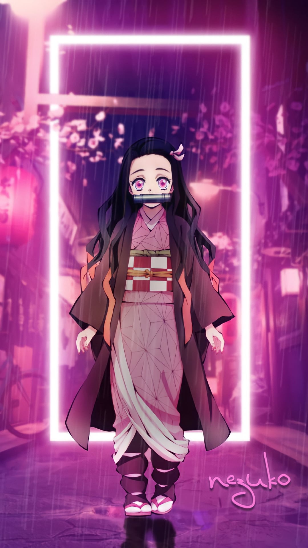 Nezuko wallpaper found online, r