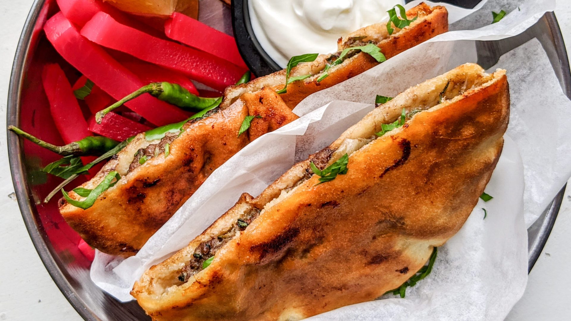 Egyptian Meat Stuffed Pita