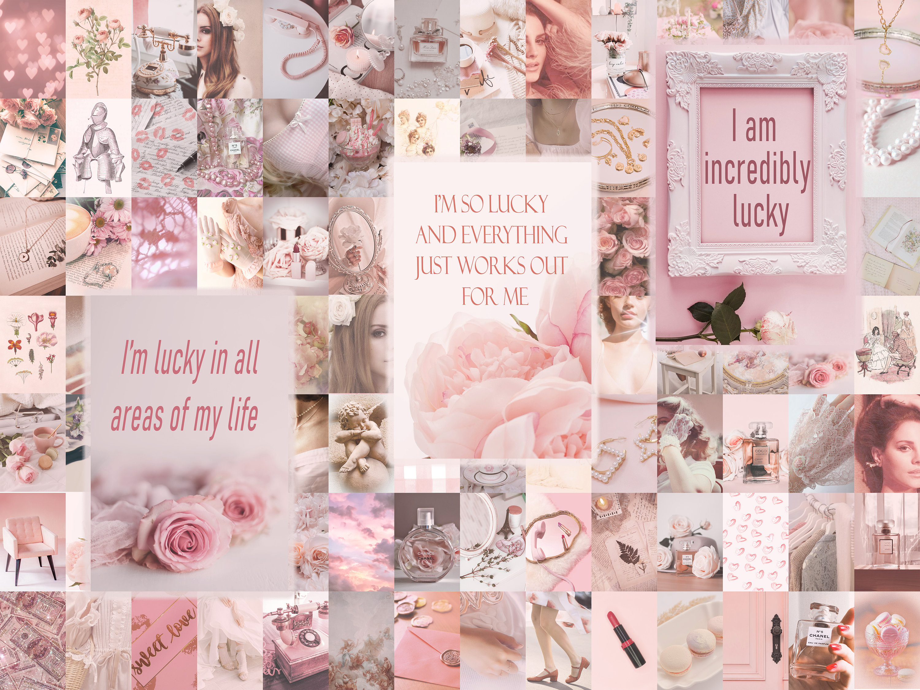 PCS Coquette Wall Collage Kit Blush