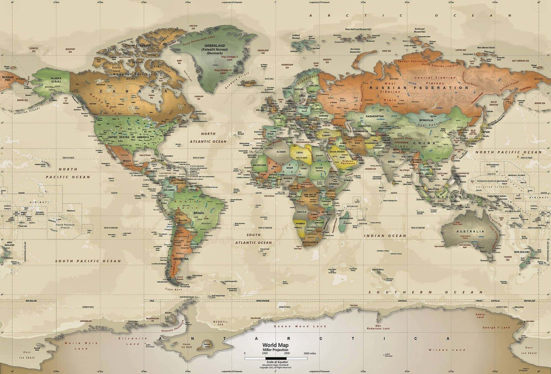 World Map Aesthetic Wallpaper