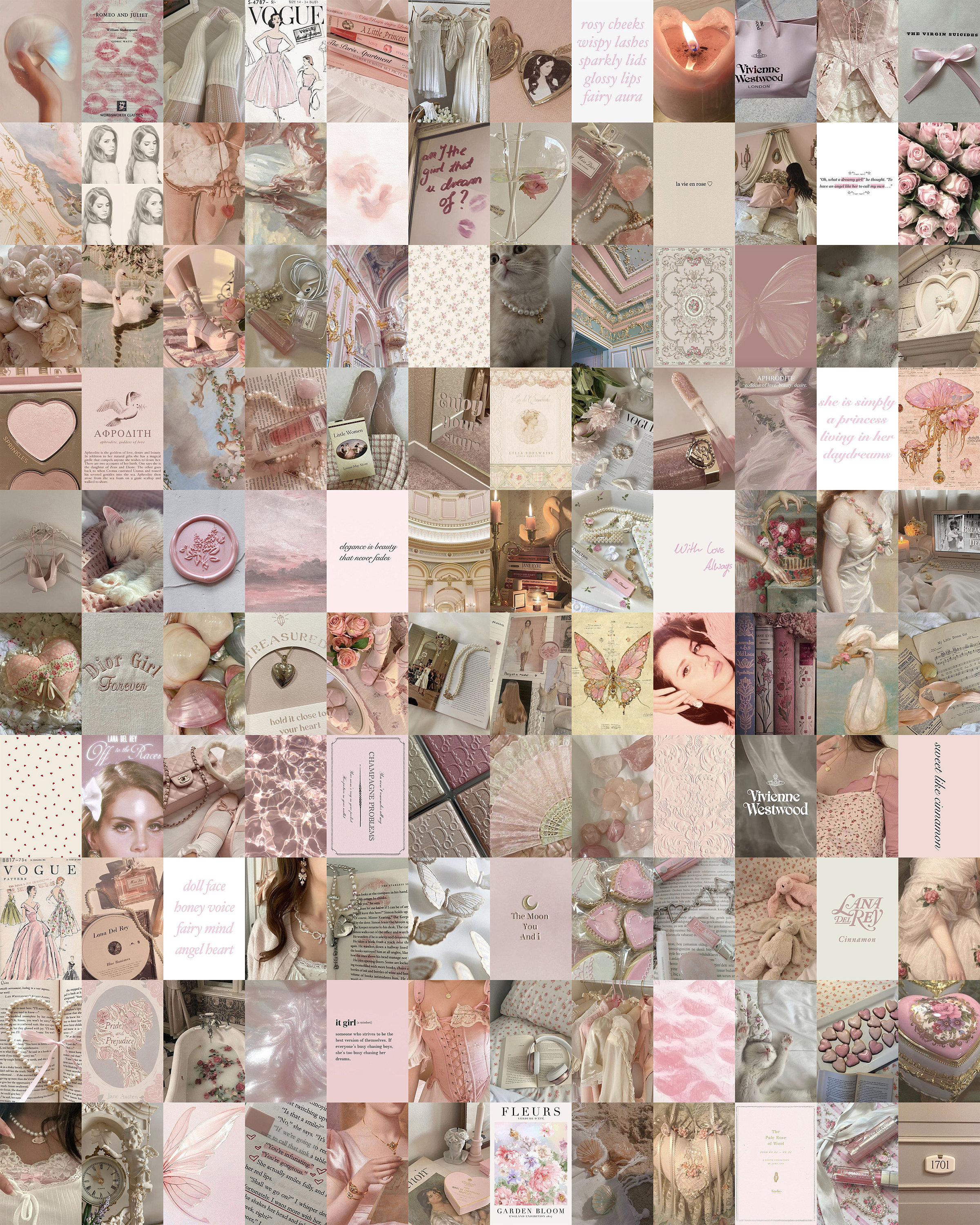 PCS Coquette Aesthetic Wall Collage
