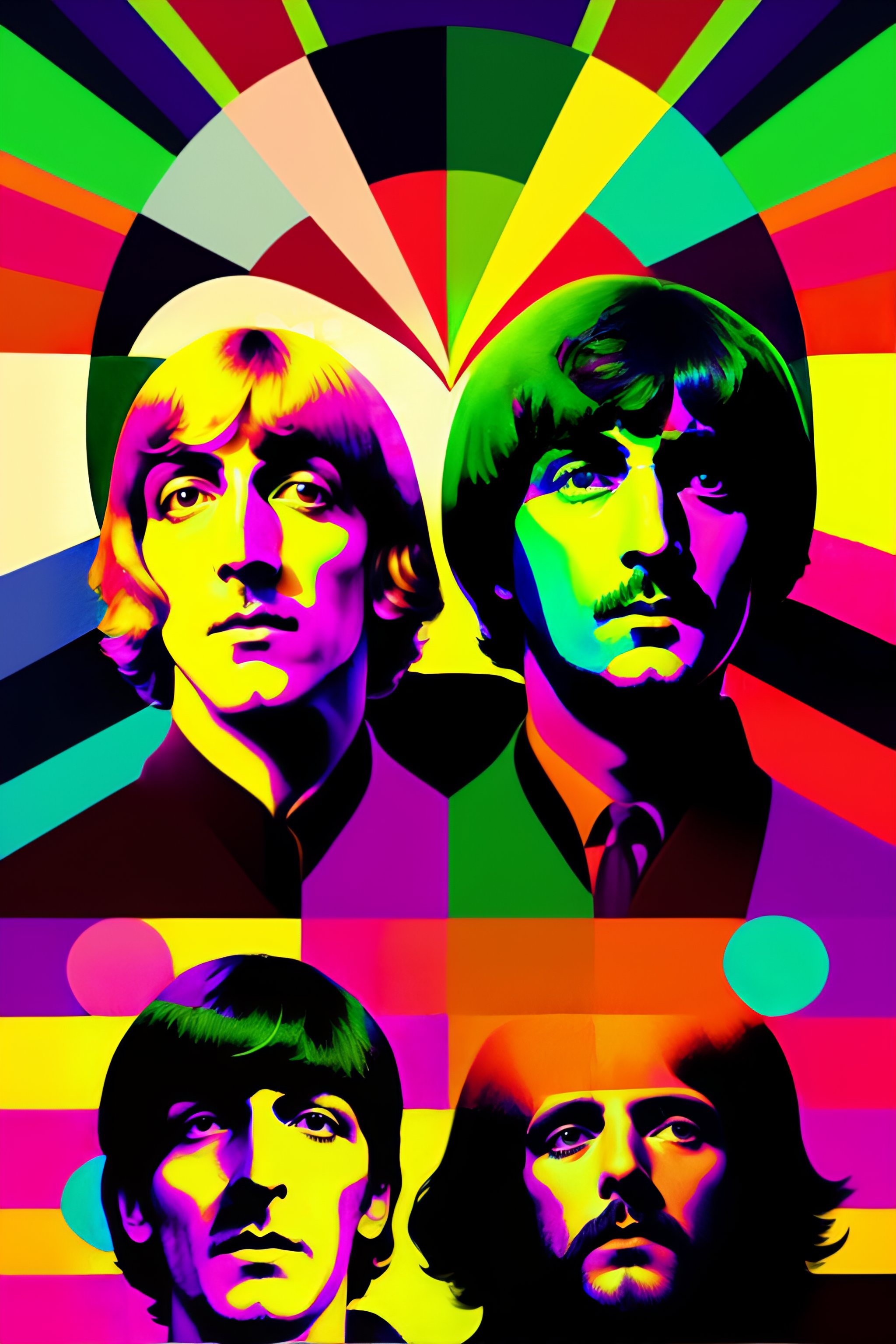 The beatles psychedelic poster
