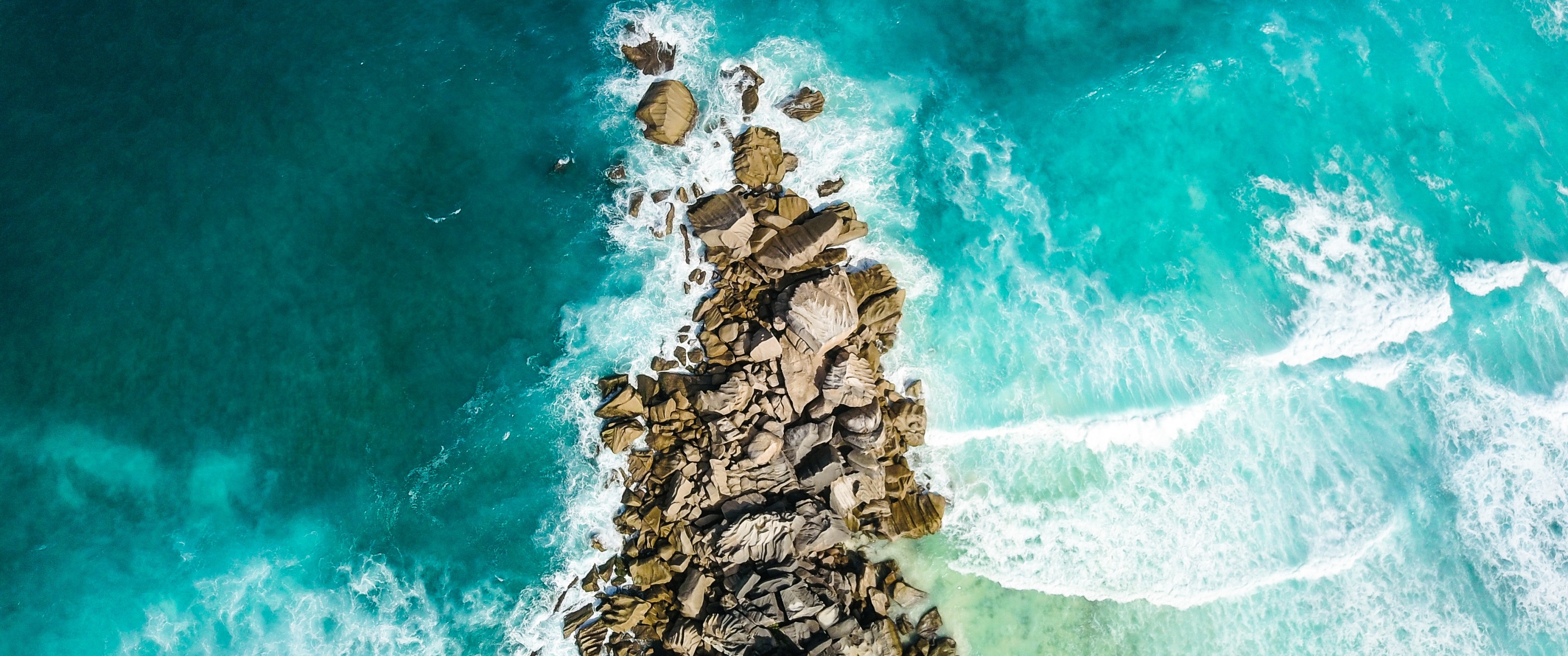 Beach Wallpaper 4K, Seychelles, Aerial view