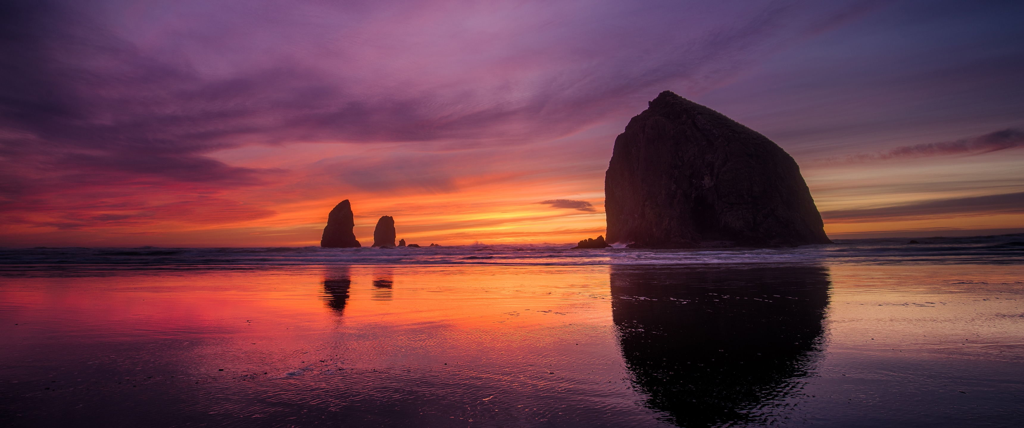 Oregon Coast Wallpaper 4K, Sunset