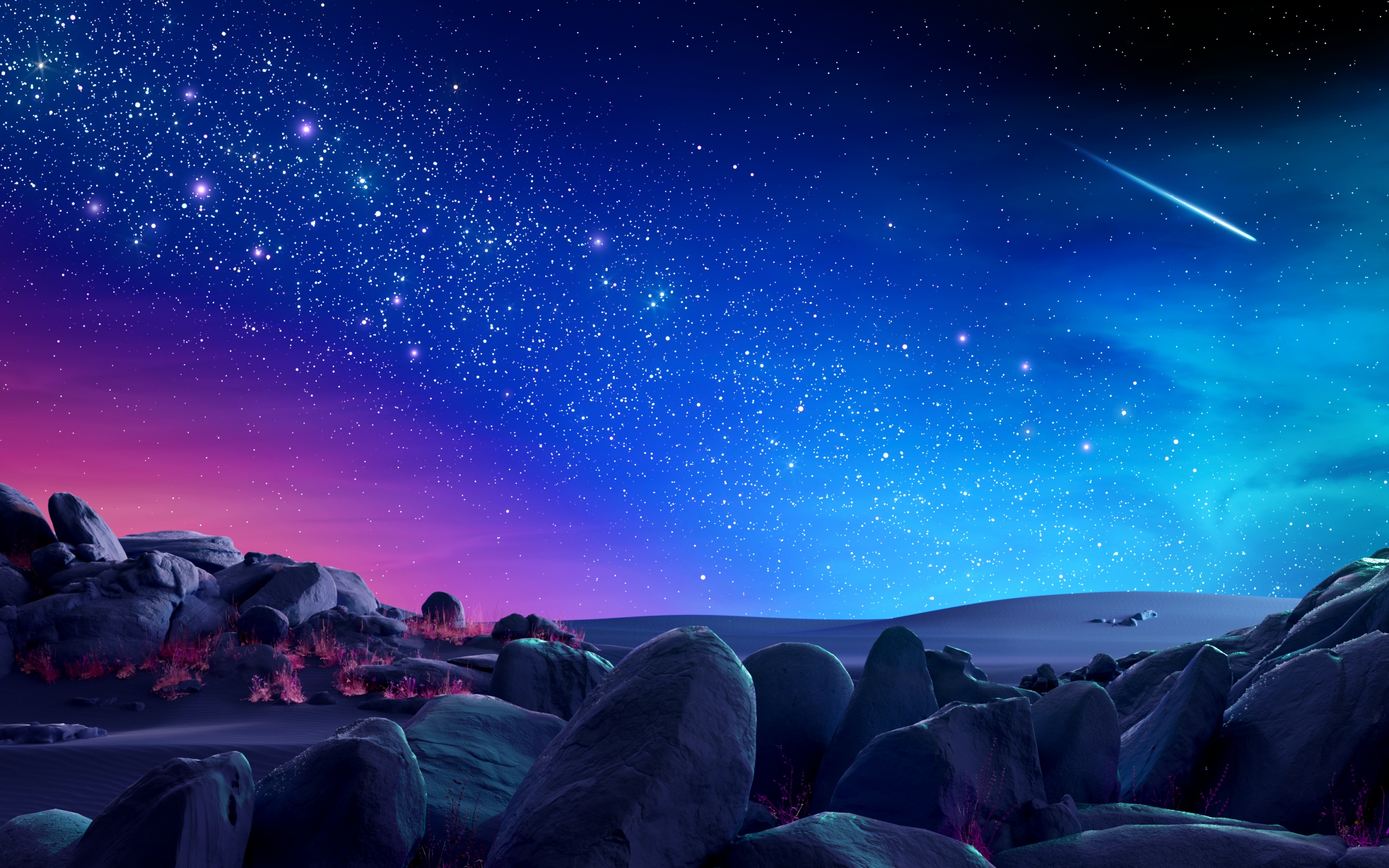 Night sky Wallpaper 4K, Colorful, Magic