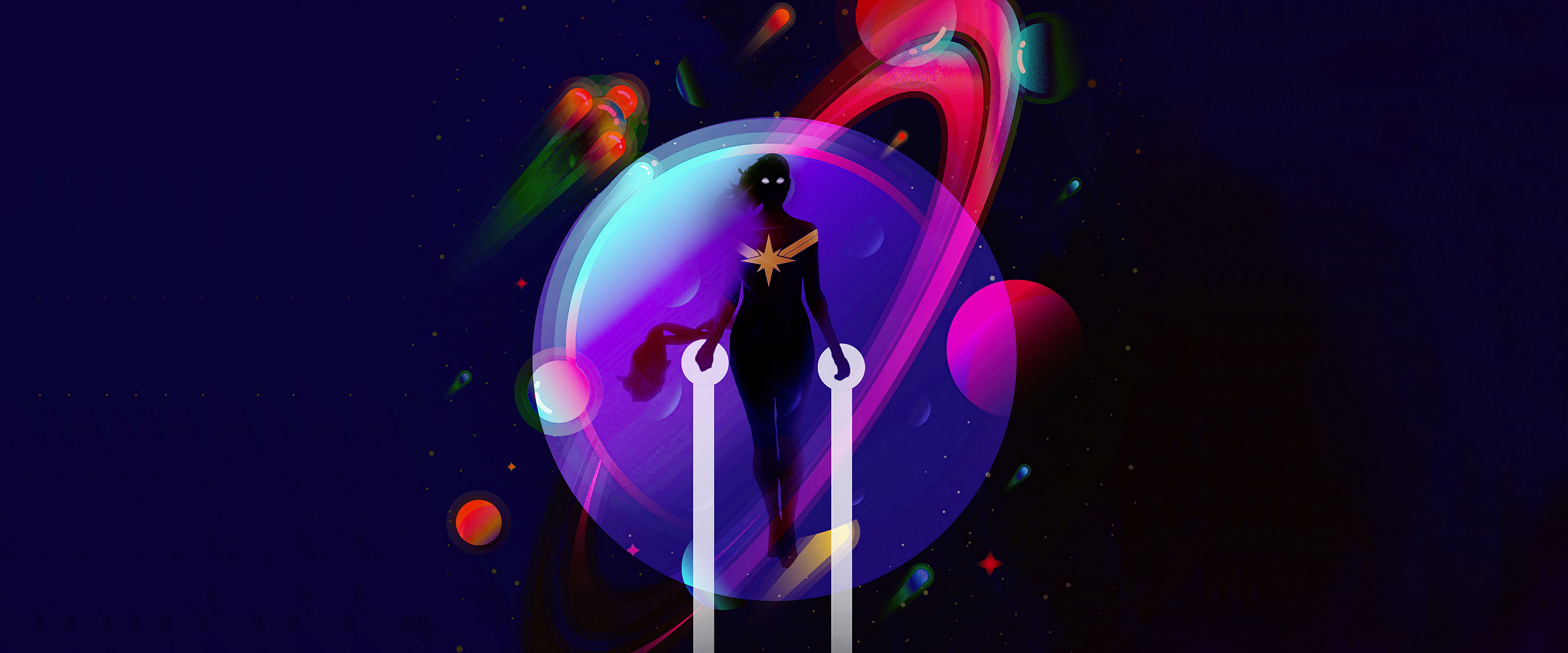 Captain Marvel Movie Minimalist 4K