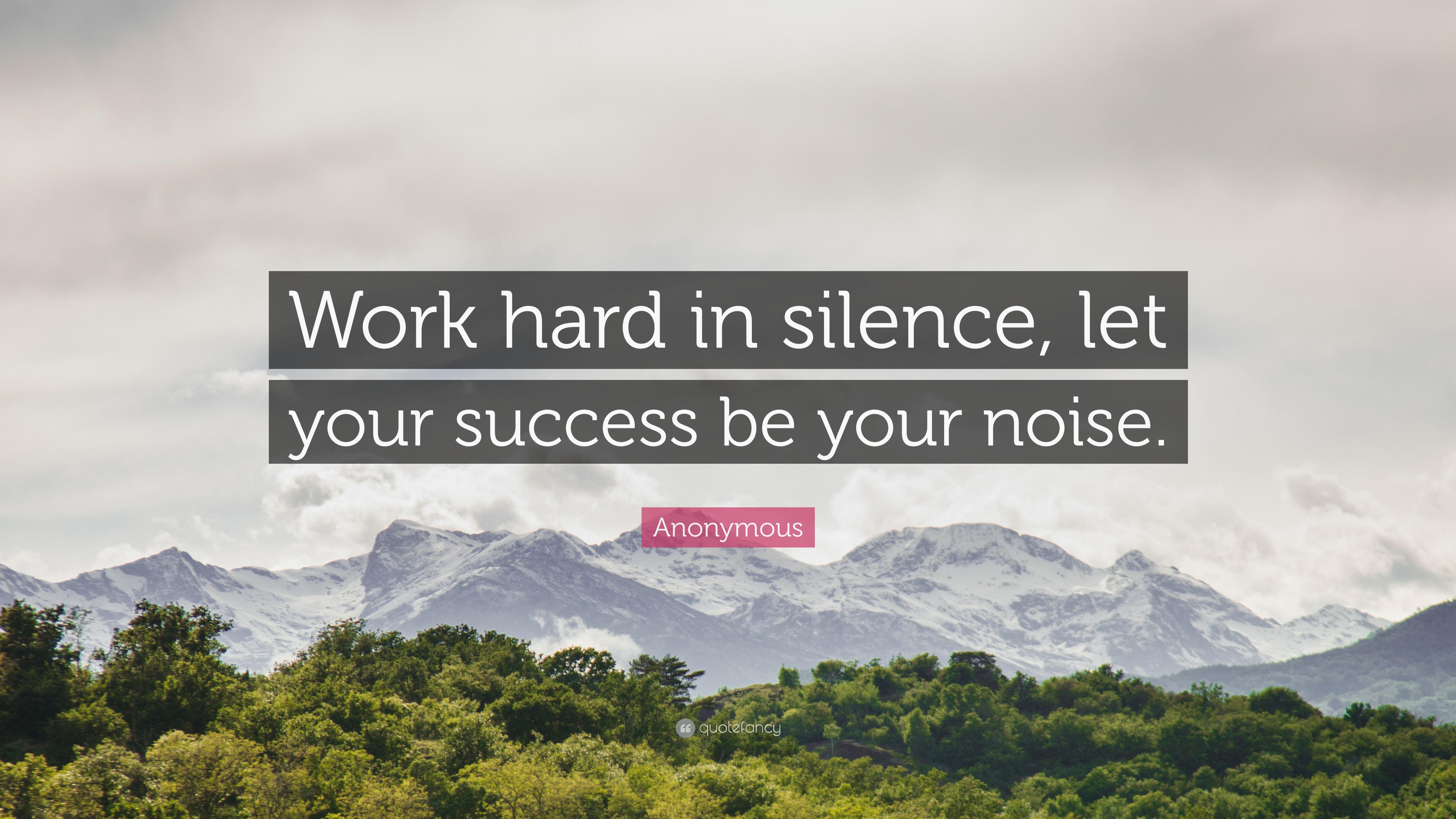 Anonymous Quote: “Work hard in silence