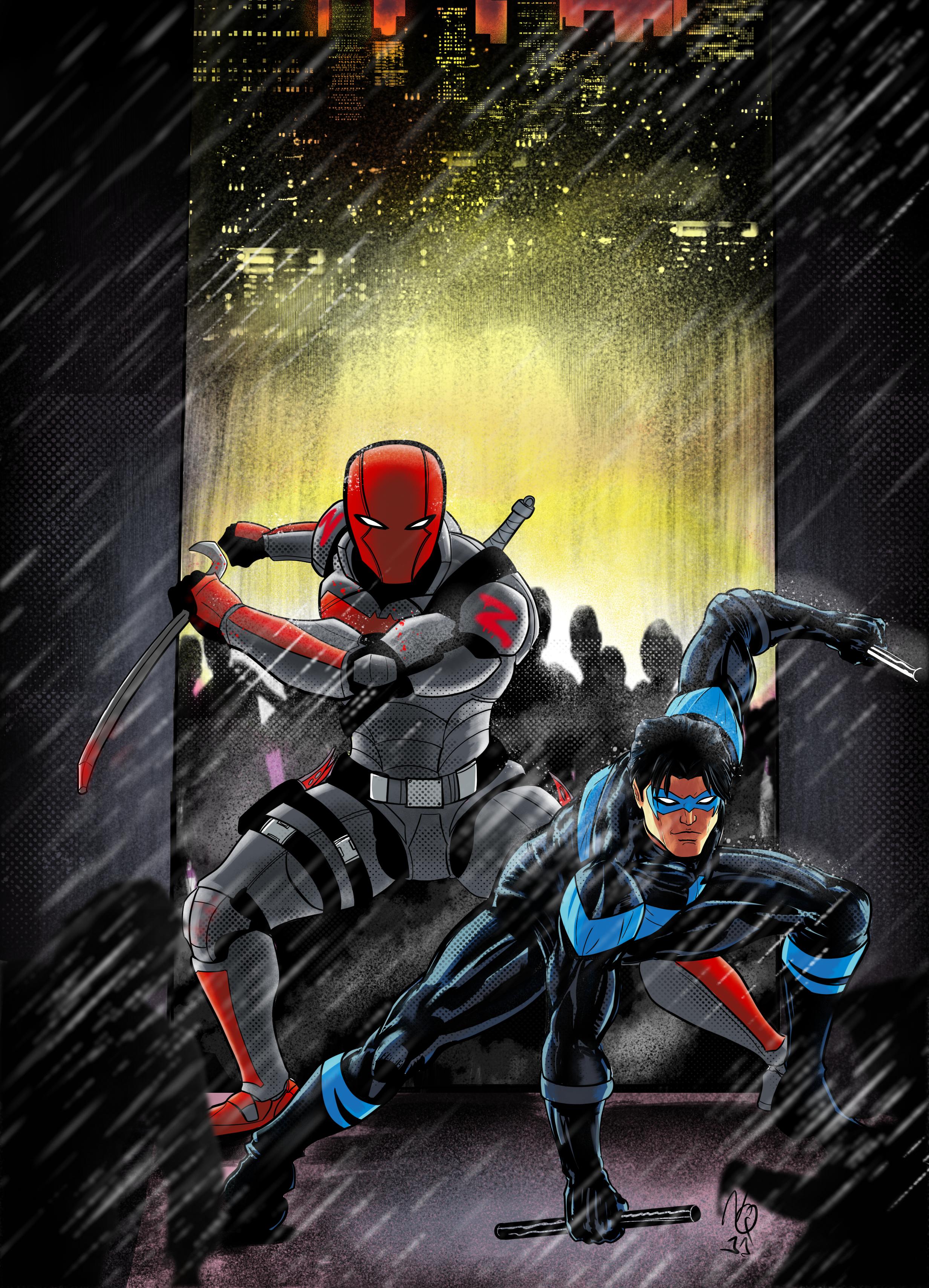 Fan Art Nightwing and Red Hood in his