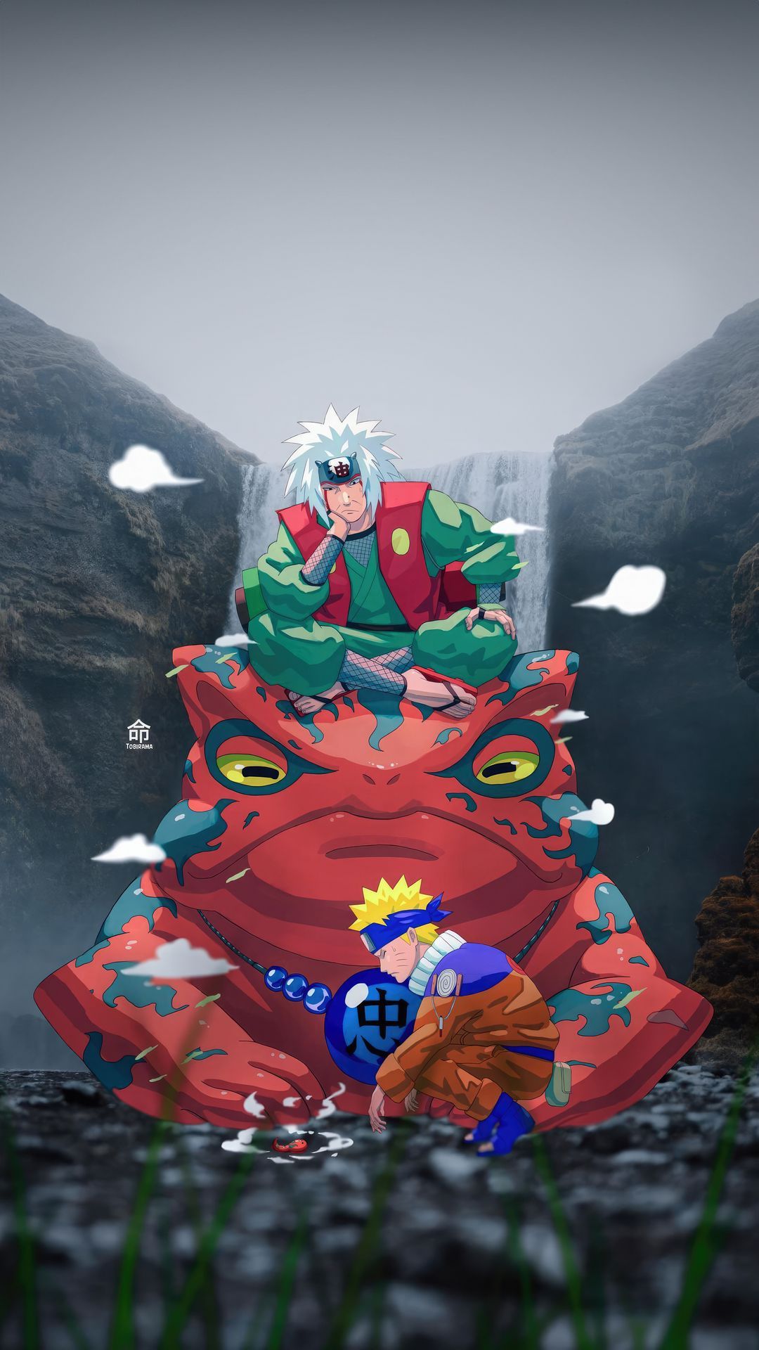 Wallpaper jiraiya, gamabunta, naruto