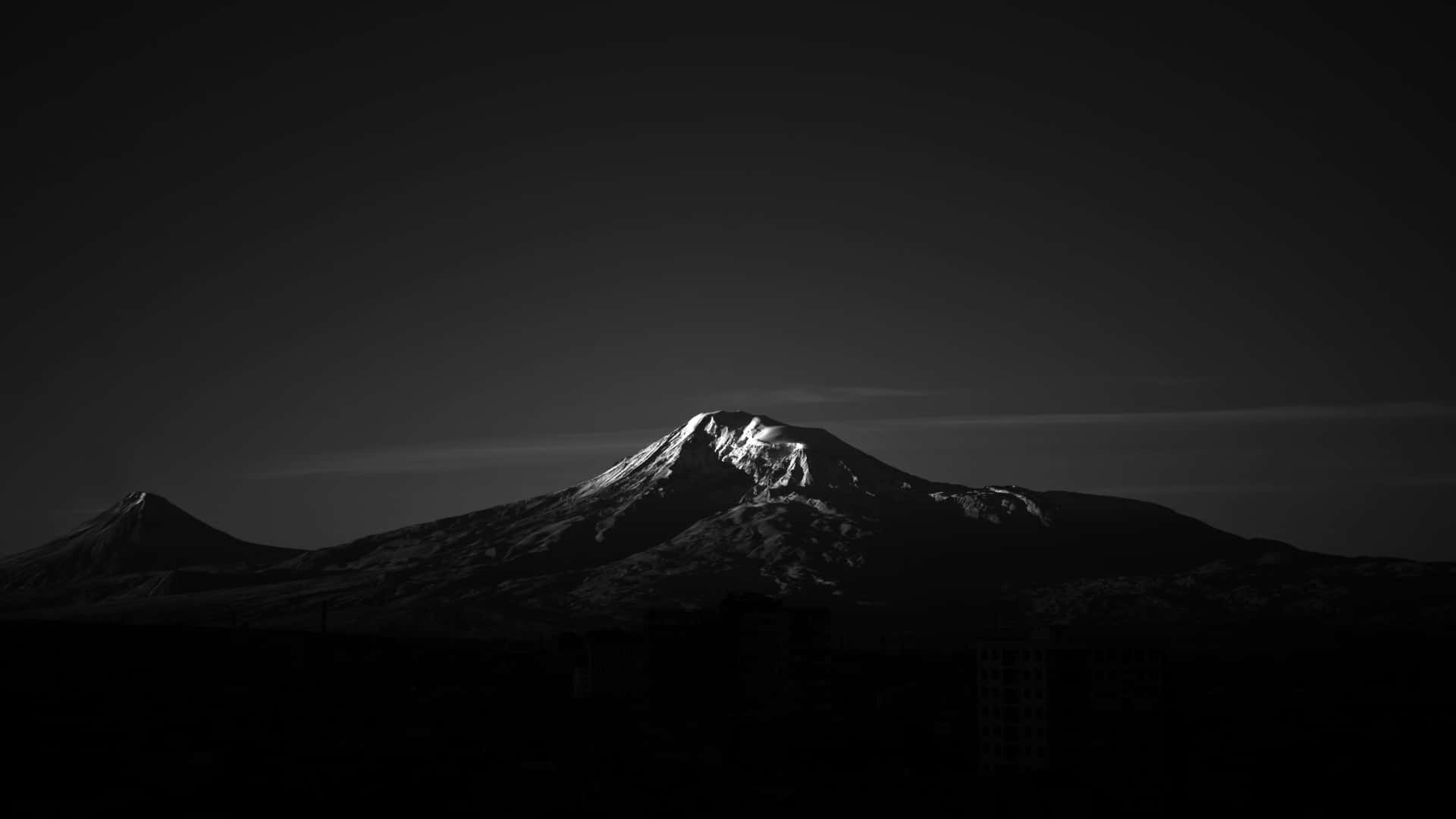 Download Snowy Peak Mountain Amoled Desktop Wallpaper