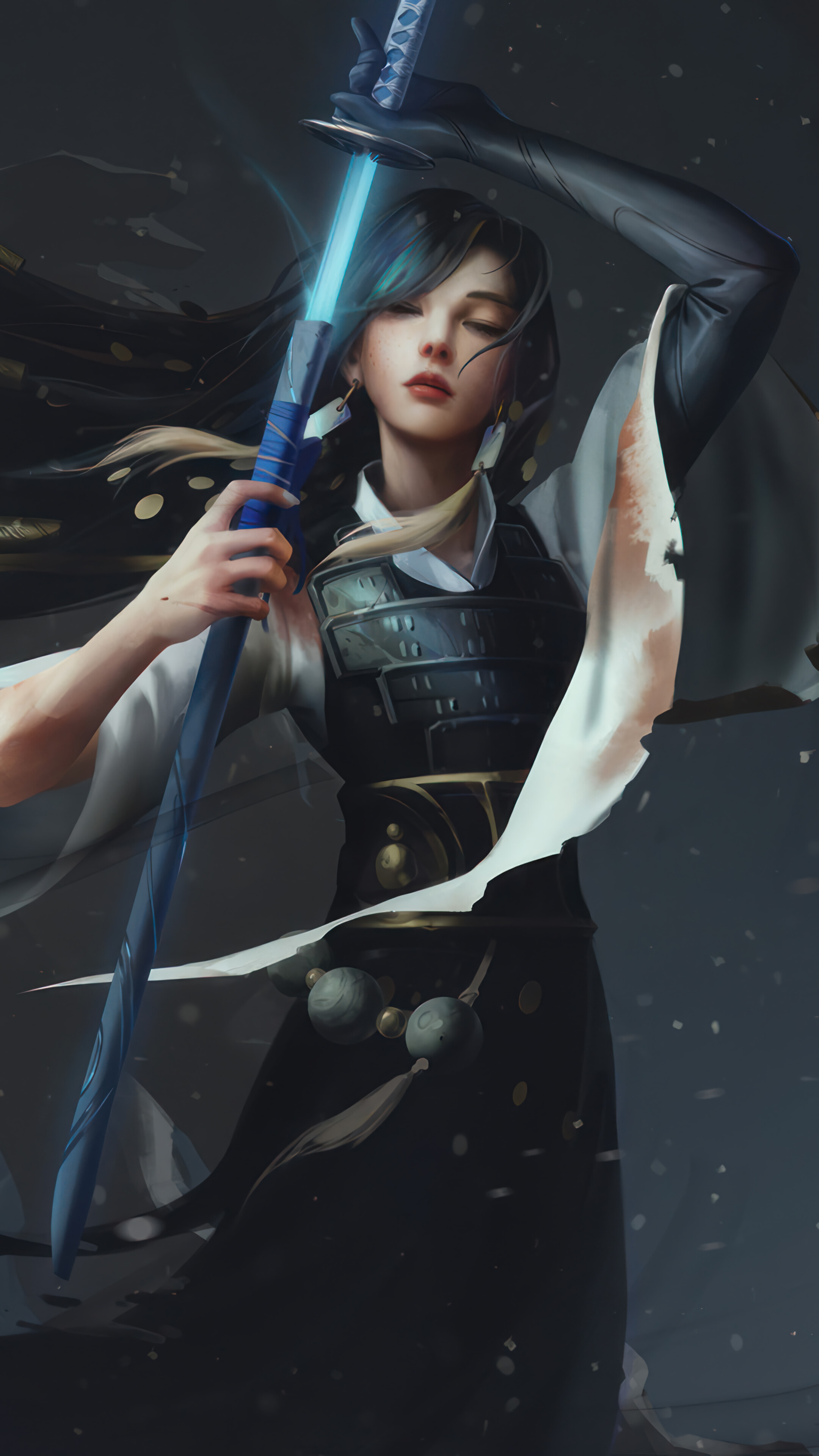 Warrior Girl Sword Fantasy 4K Wallpaper