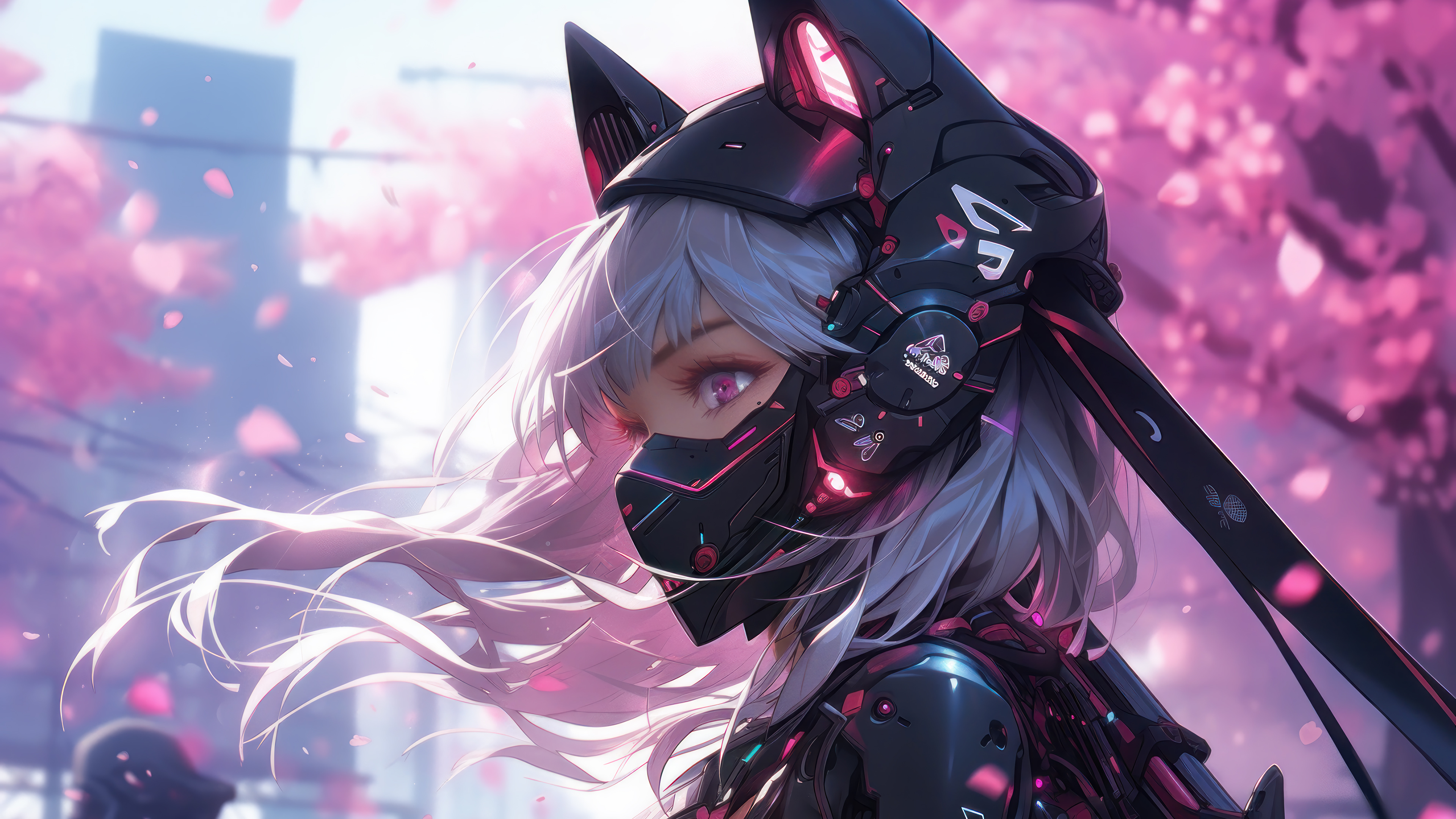 Anime Girl Cyberpunk Sci Fi Cherry