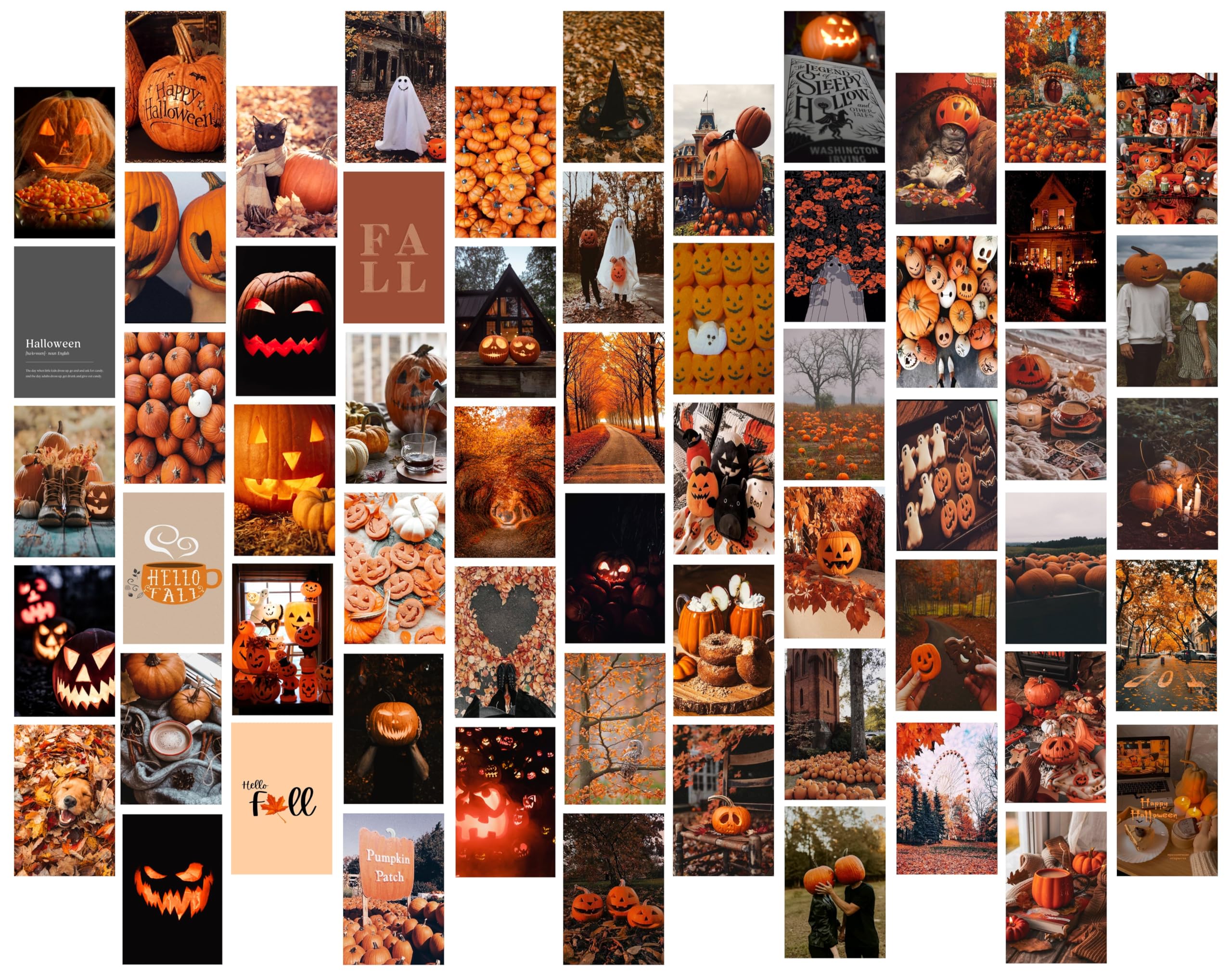 Fall Autumun Halloween Room Decor Inch Set of 60 Skull Decor Posters & Prints Mansion Wall Decor Cozy Fall Room Decor Spooky Home