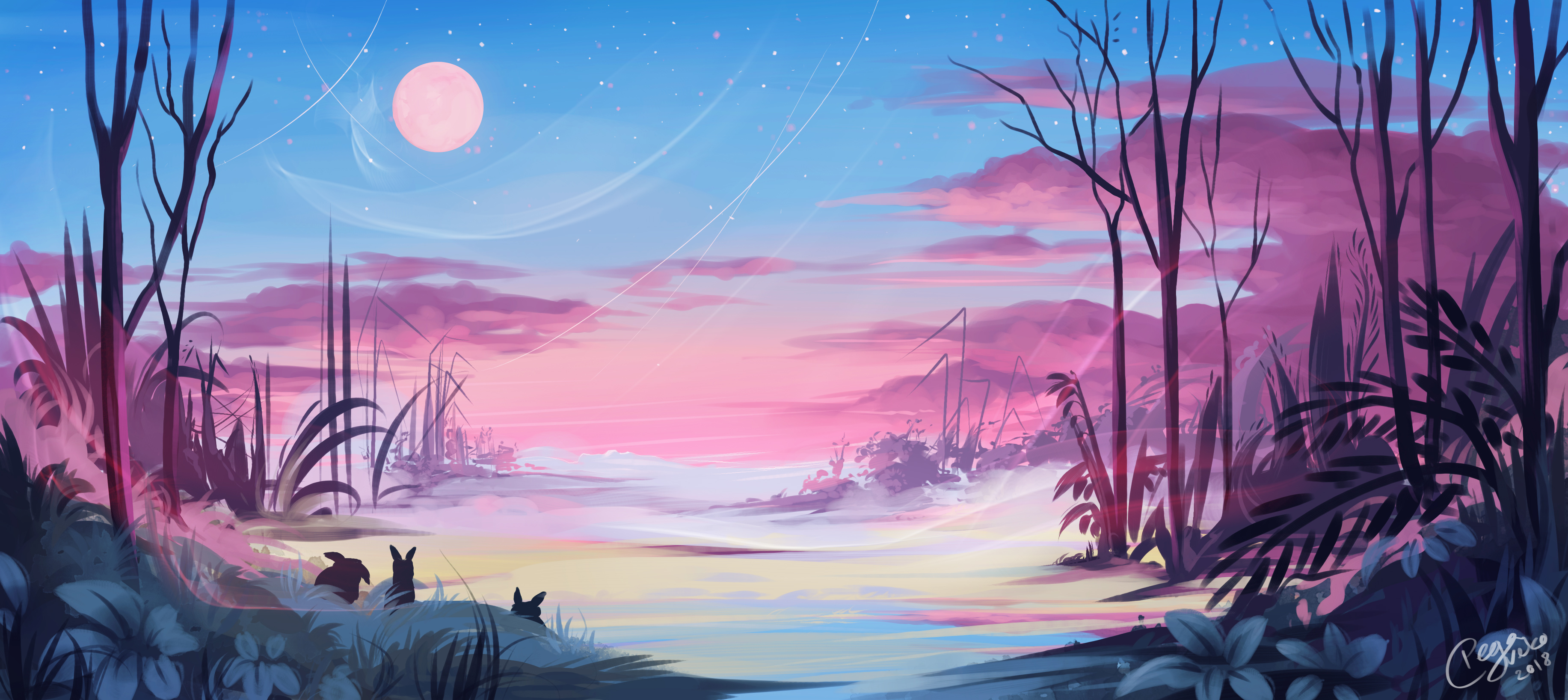 Bunnies Digital Scenery 4k Wallpaper, HD