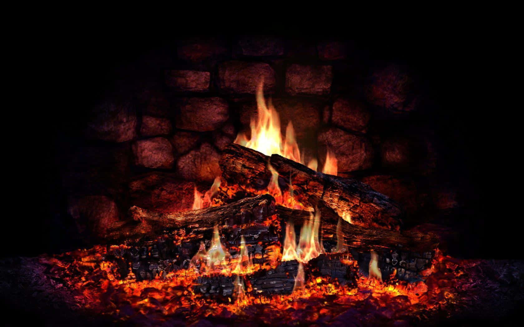 Autumn Fireplace Wallpaper