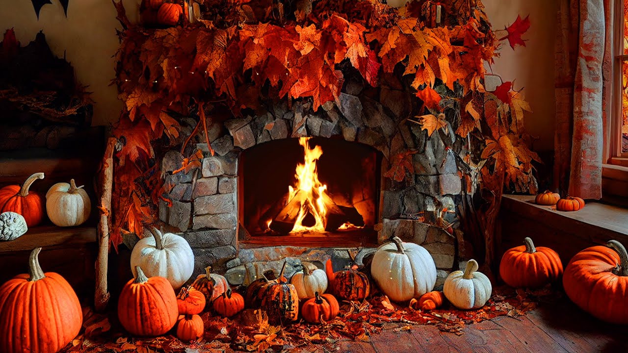 Cozy Autumn Fireplace Sounds 8h