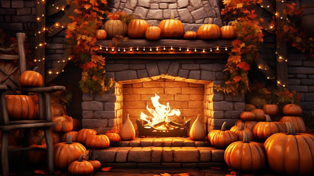 Cozy Autumn Fireplace Sounds 8h