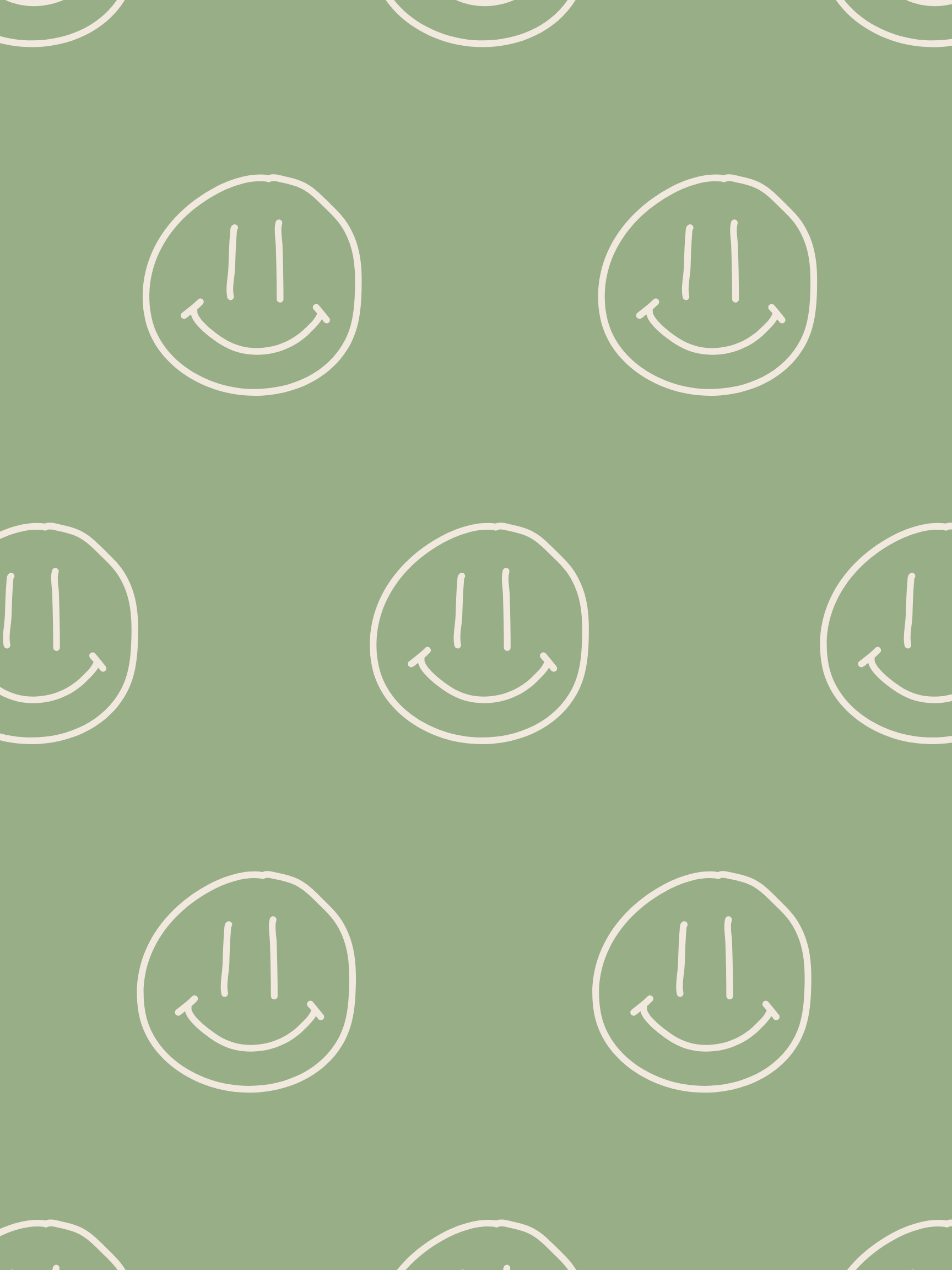 sage green smiley face wallpaper