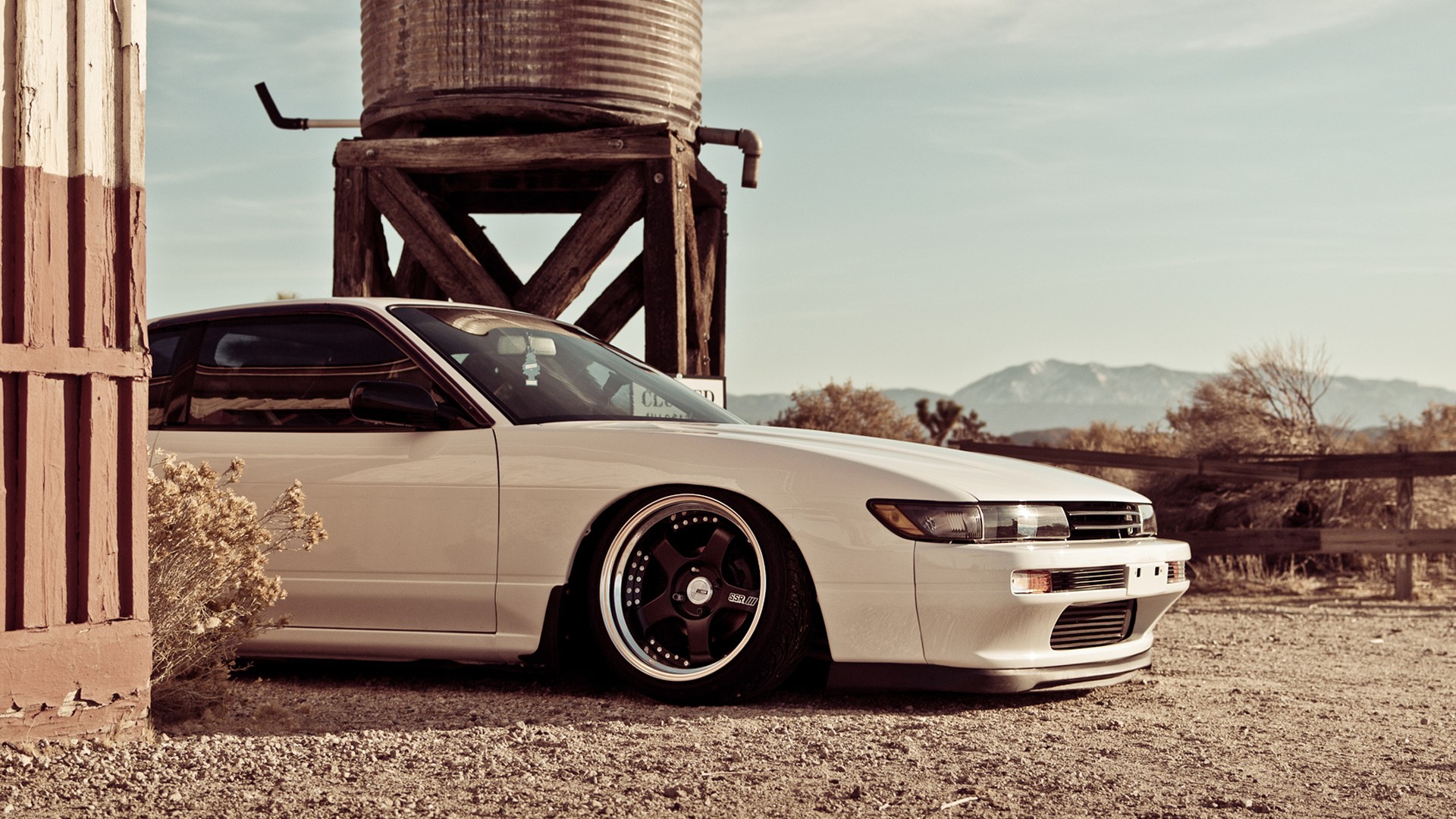 Download White Car Nissan Silvia S13