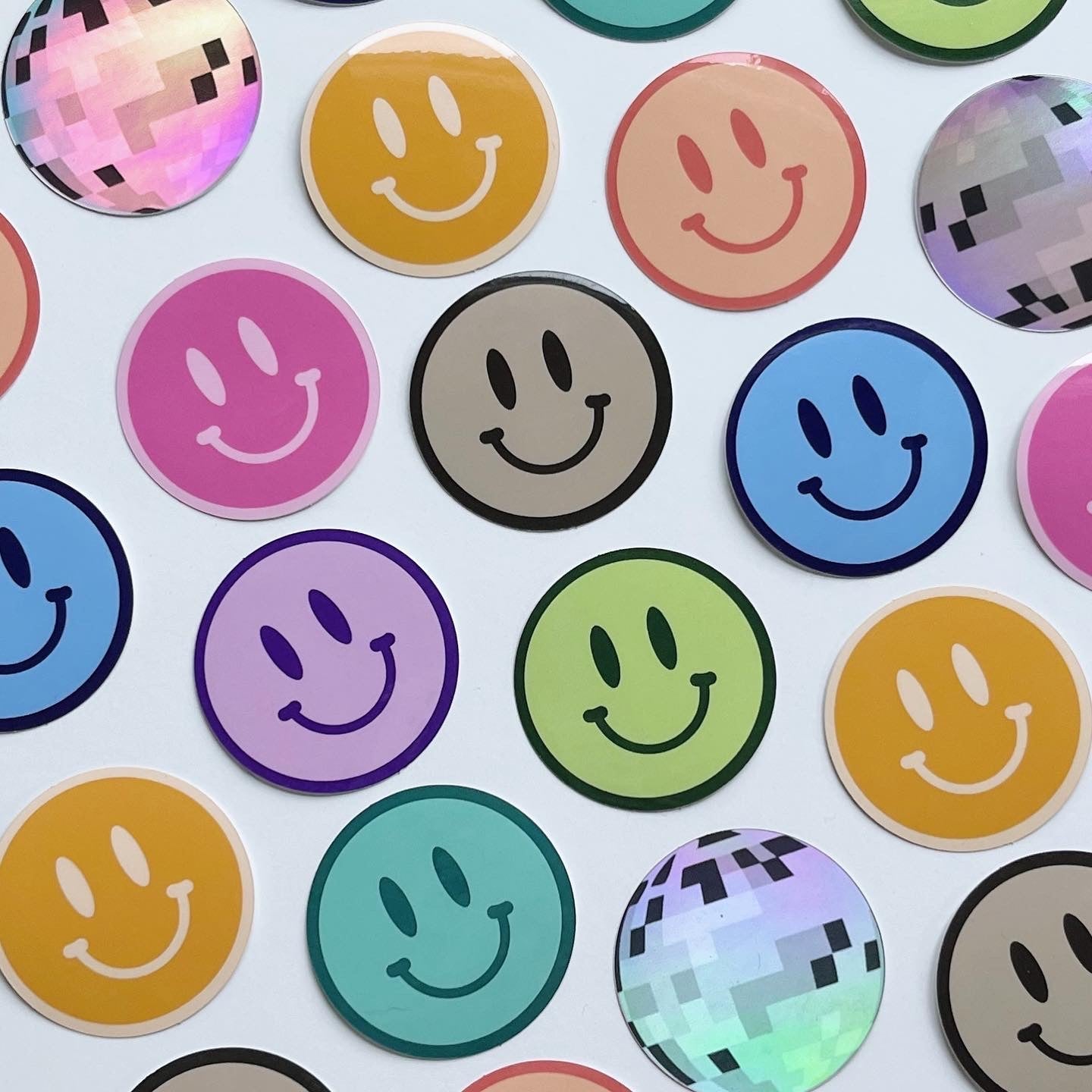 Green Happy Face Sticker