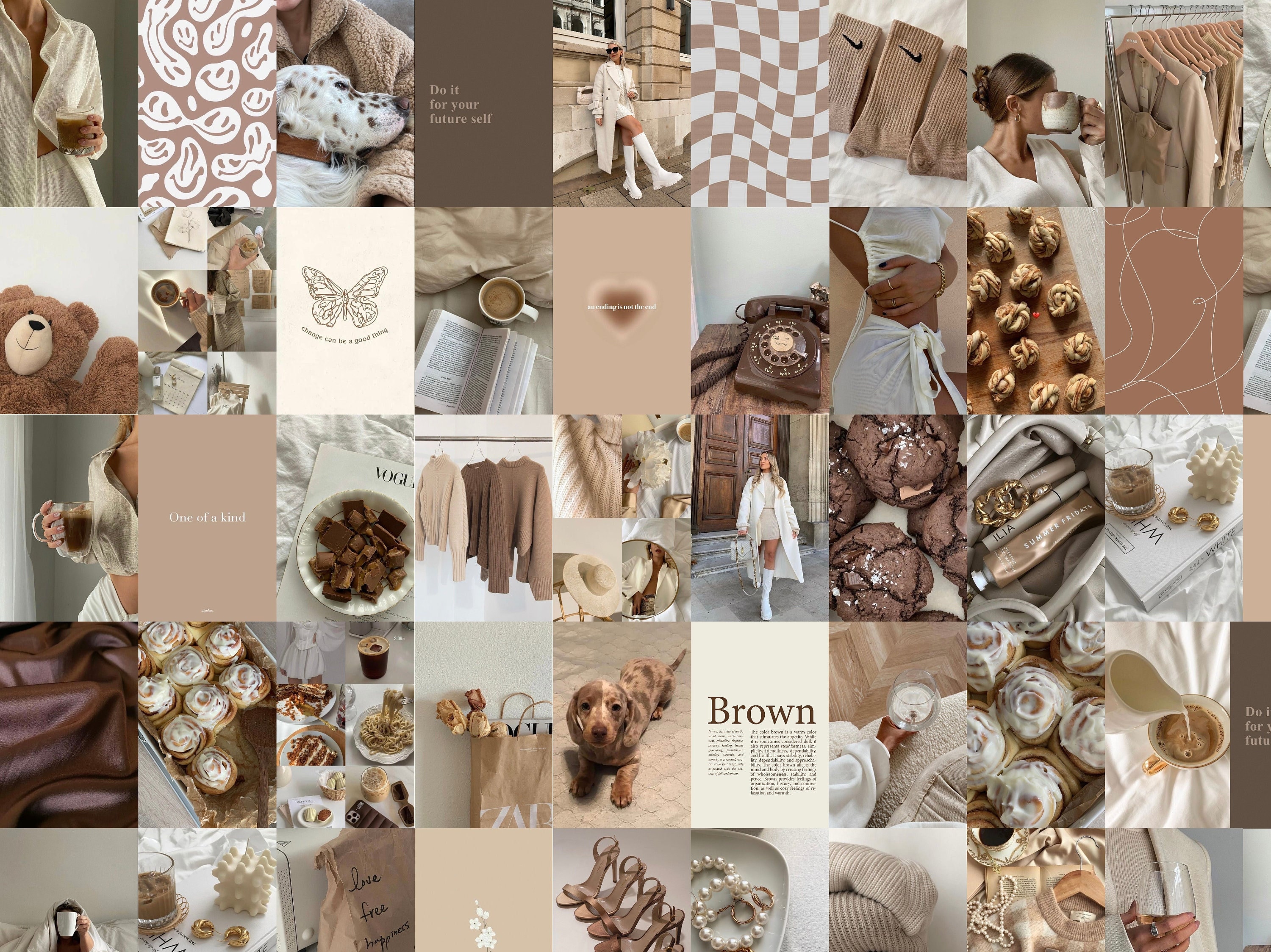 Photo Wall Collage Kit Brown Beige