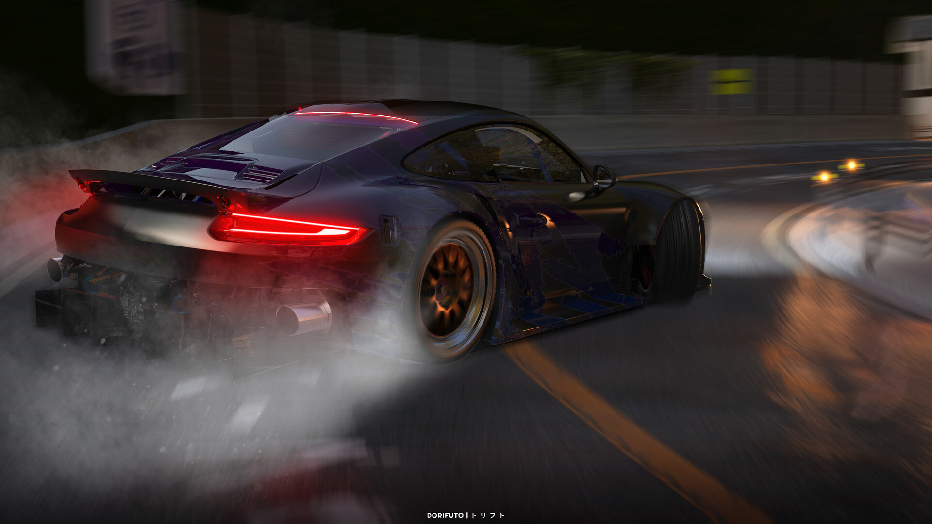 Downhill. porsche 911 drift