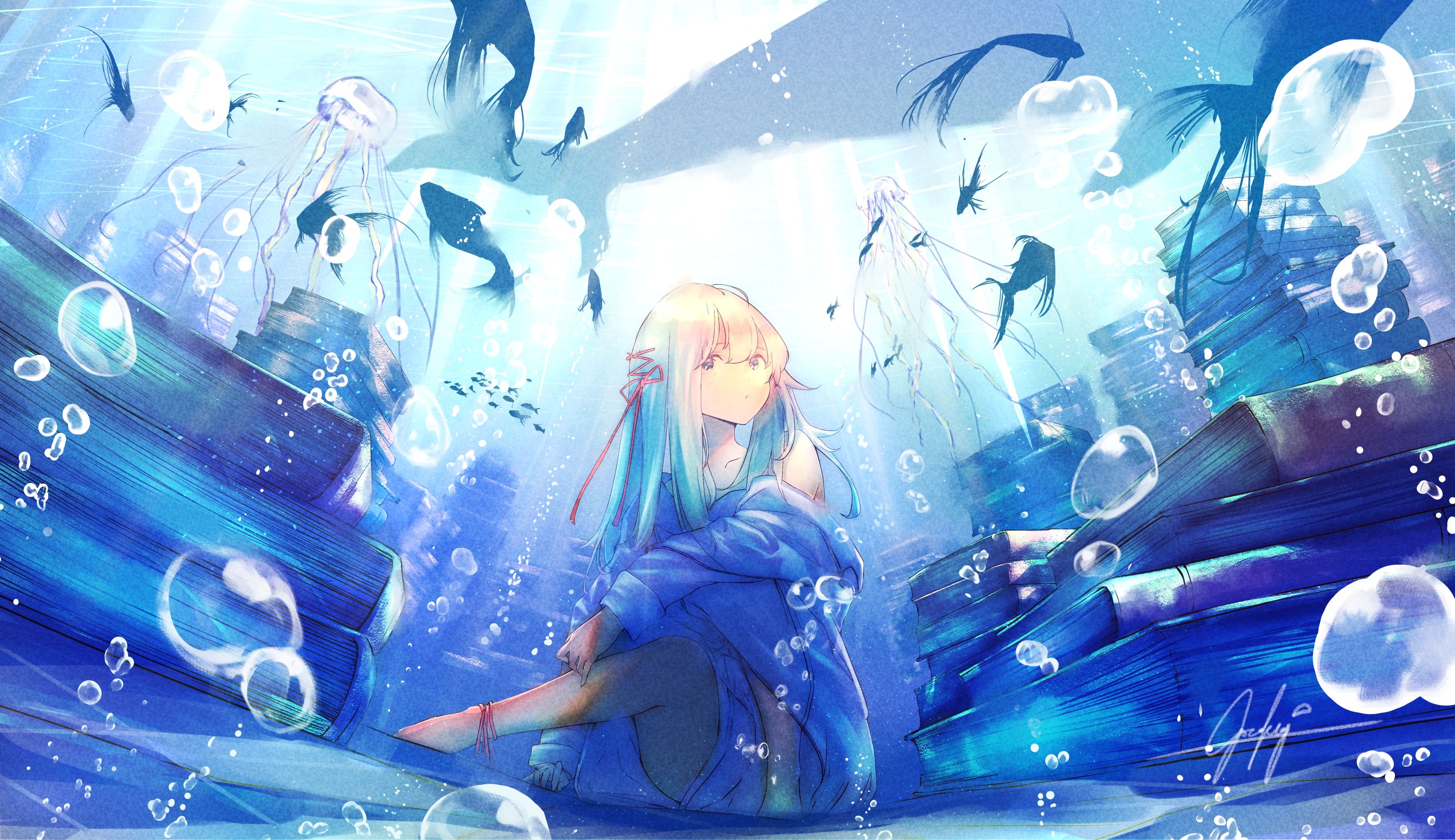 HD desktop wallpaper: Anime, Jellyfish