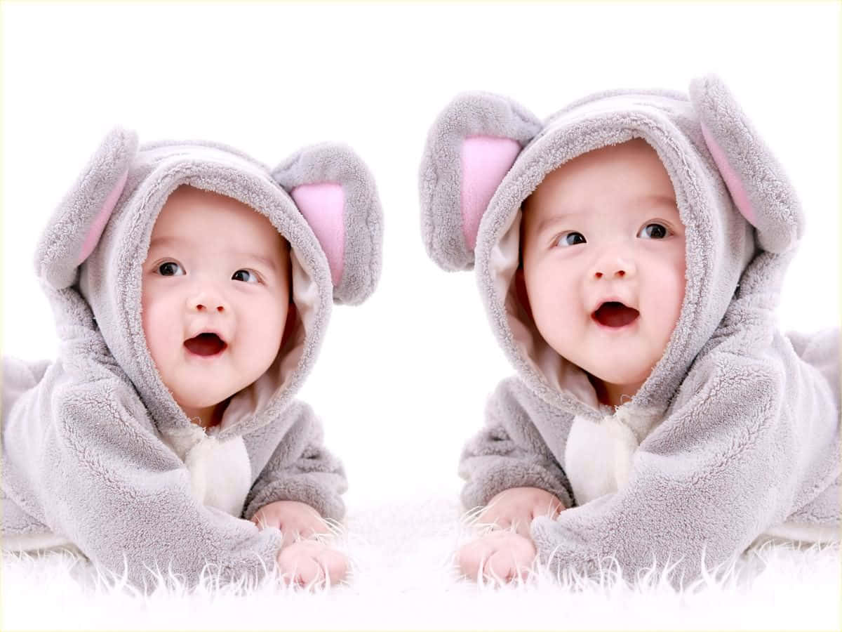Download Adorable Twin Babies Smiling