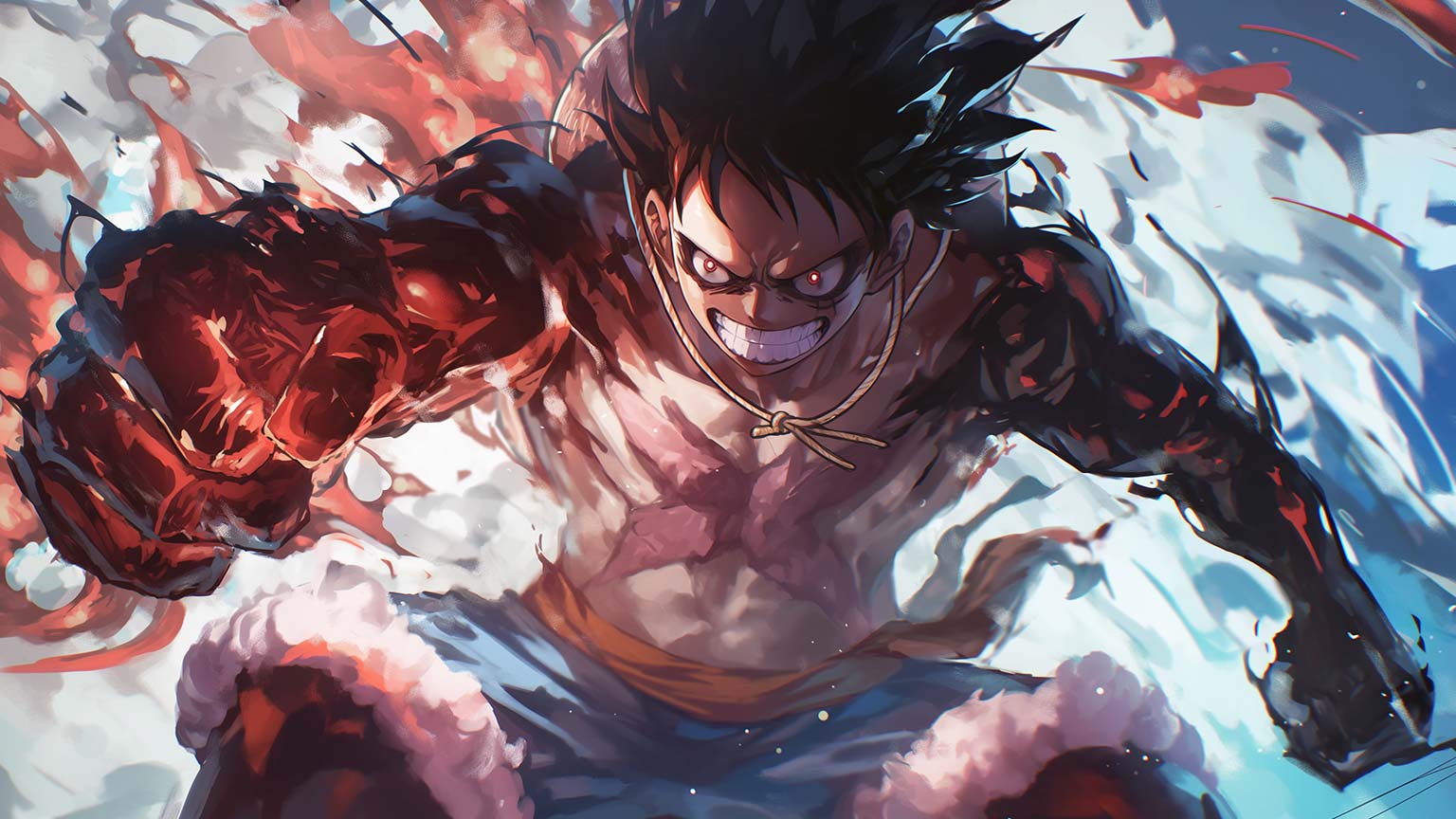One Piece Luffy Battle Intense Desktop