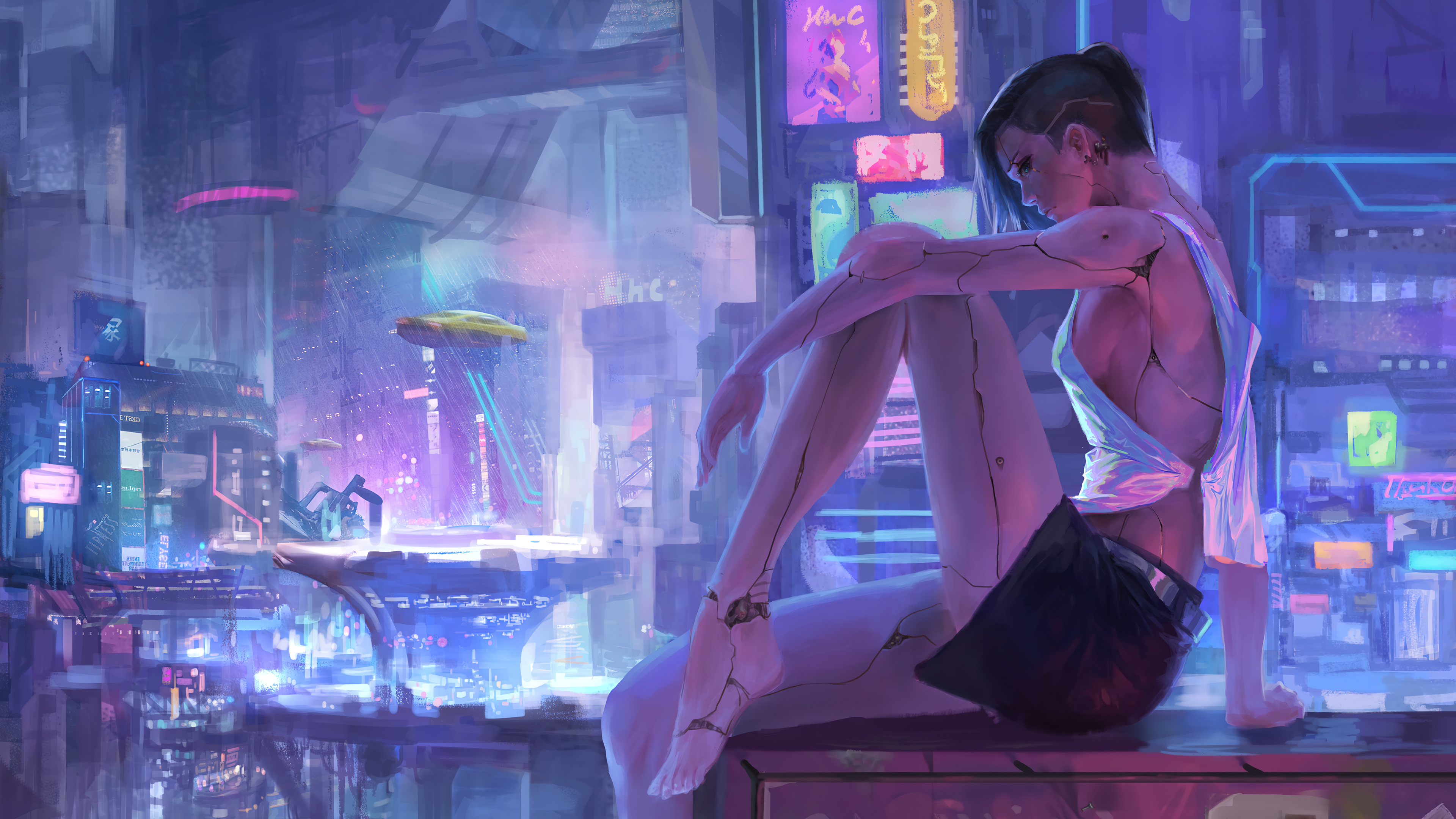 Cyberpunk Girl Art Wallpaper 4K HD PC