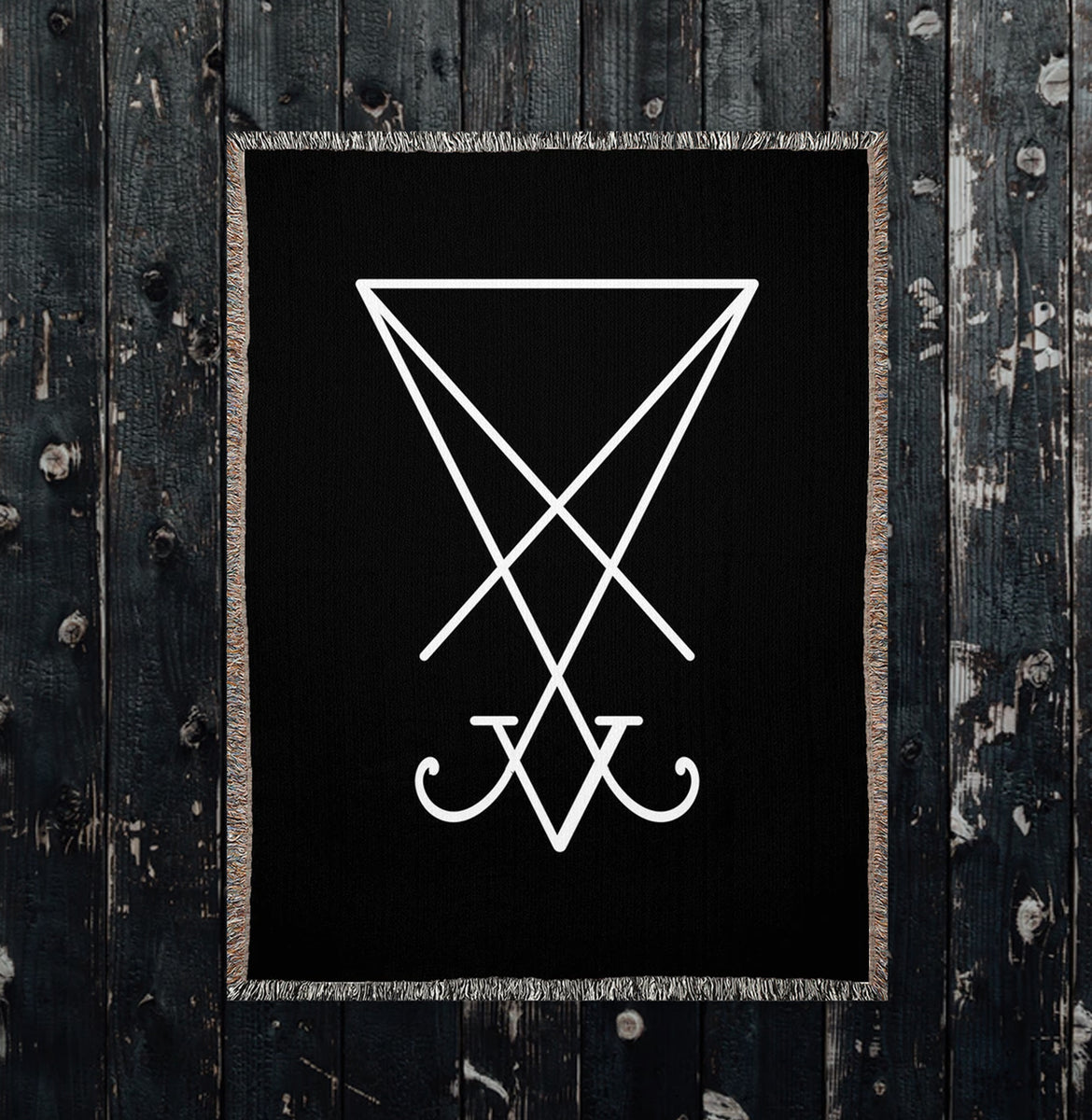 Sigil of Lucifer Woven Art Blankets