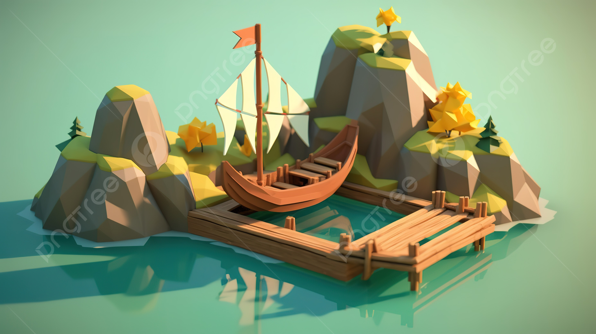 It3D Low Poly Game Raft Scene