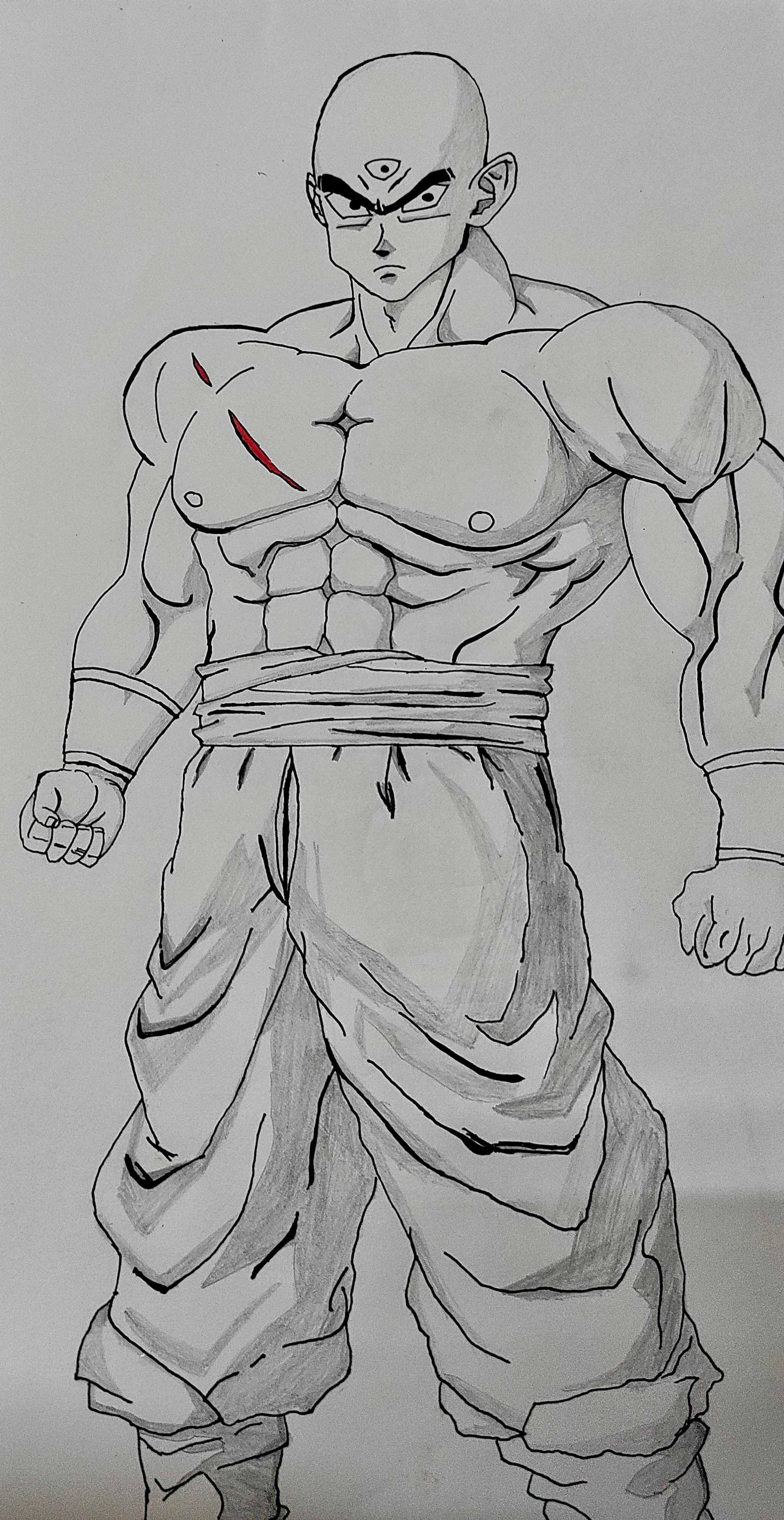 My drawing of Tien Shinhan [OC]