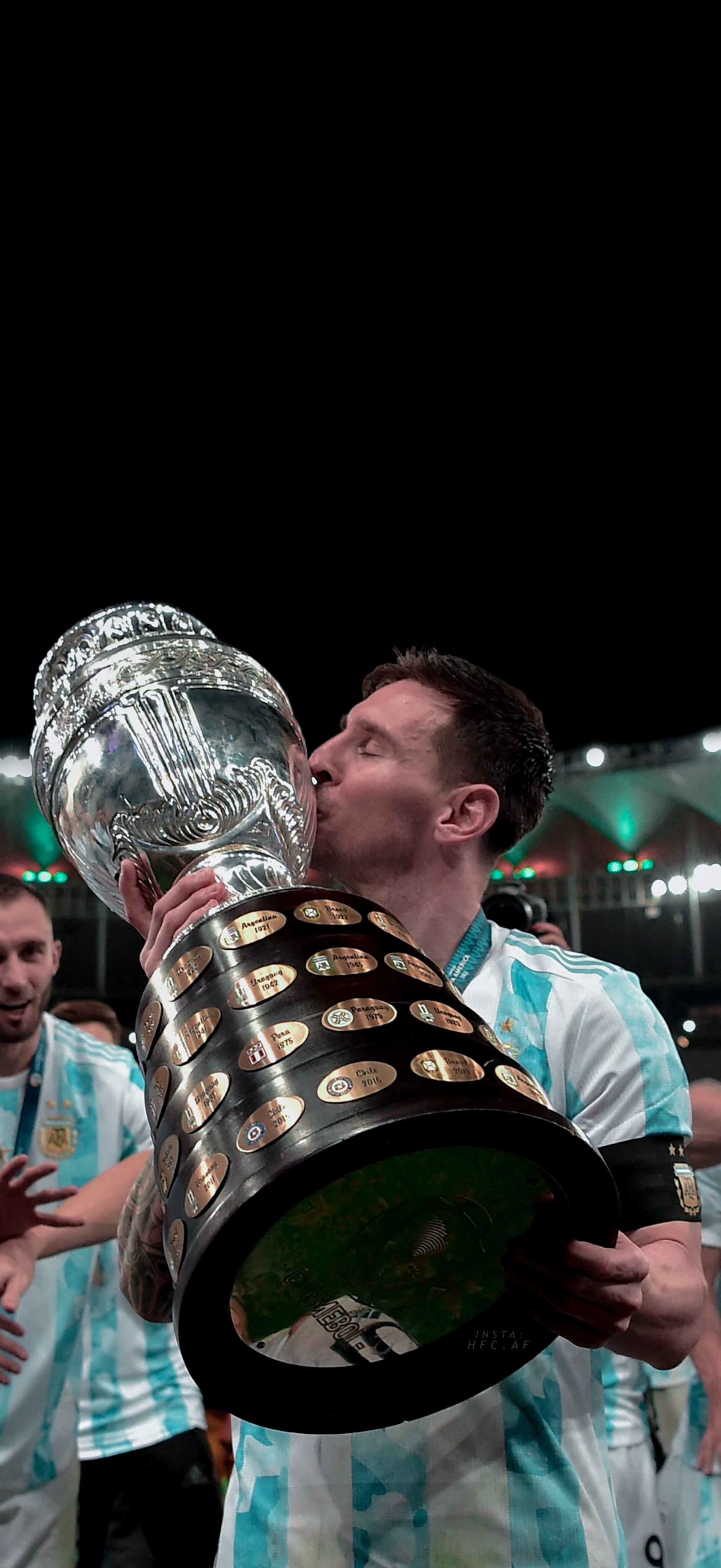 Lionel Messi with the Copa America