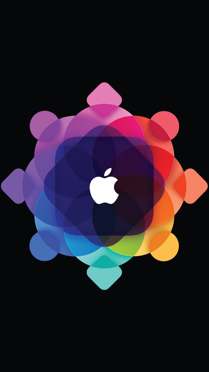 Abstract Overlap Pattern Apple Logo