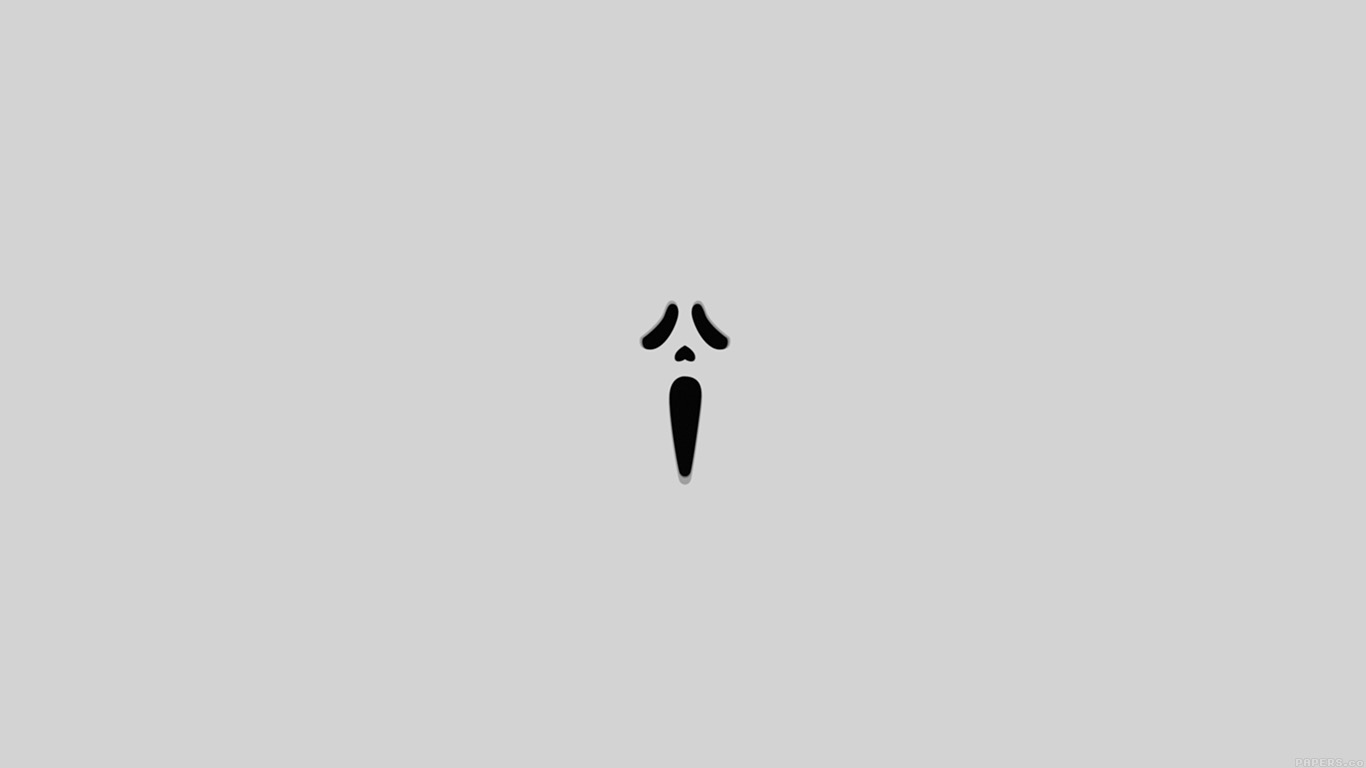 Scream White Minimal Cute Art