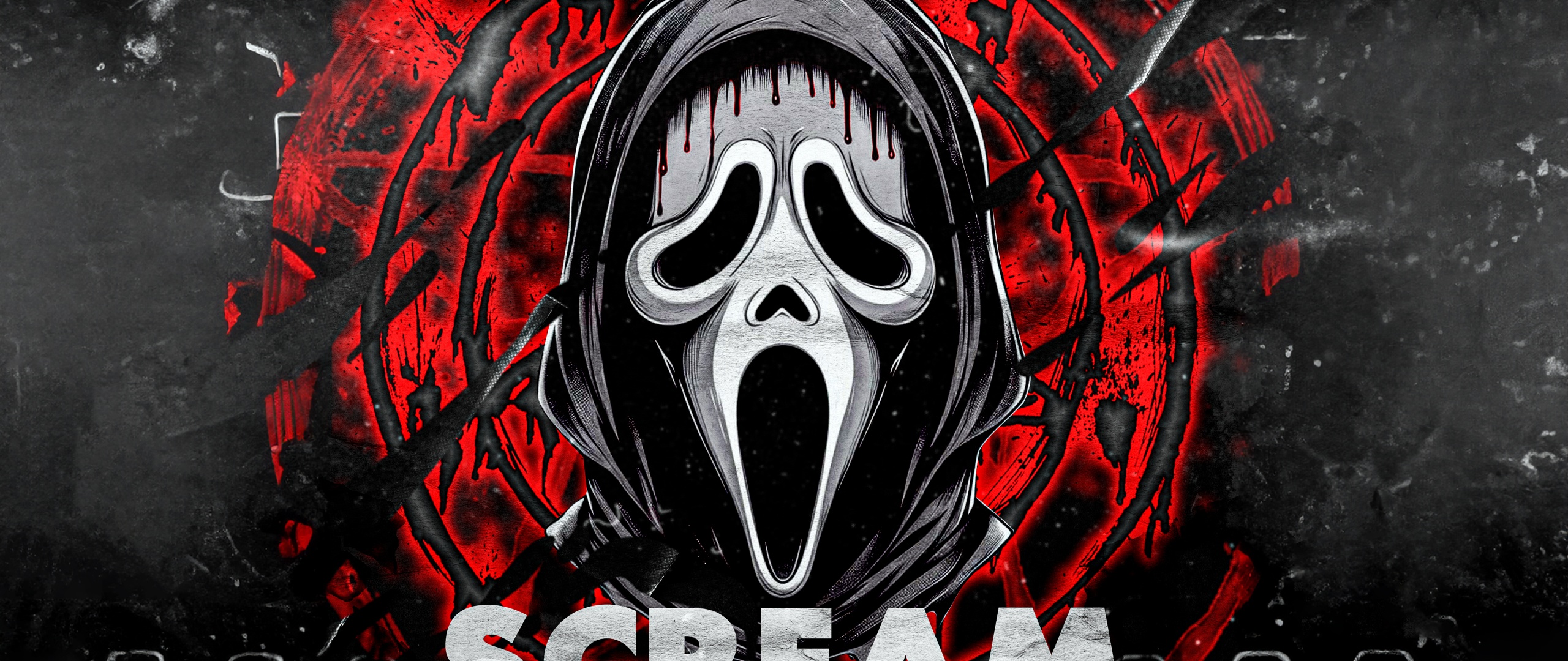 Scream Ghostface Dark background 5K