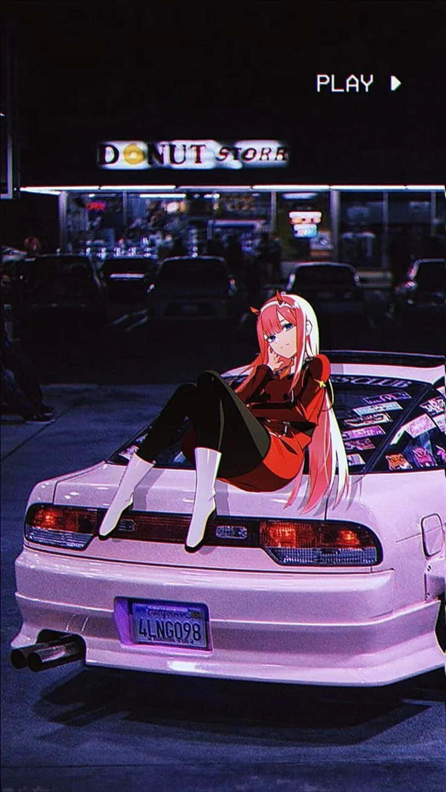 Download Anime Girl On J D M Car At