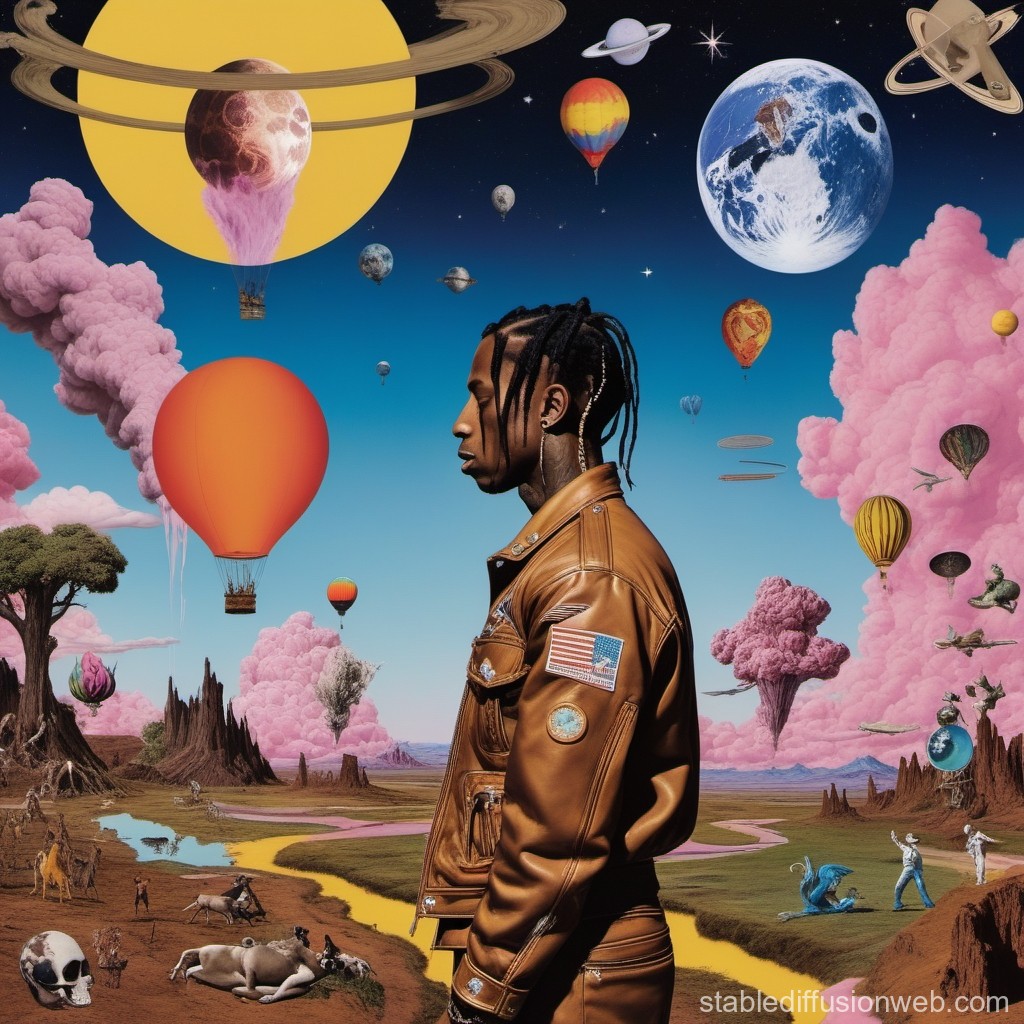 Travis Scott's Astroworld Album Collage
